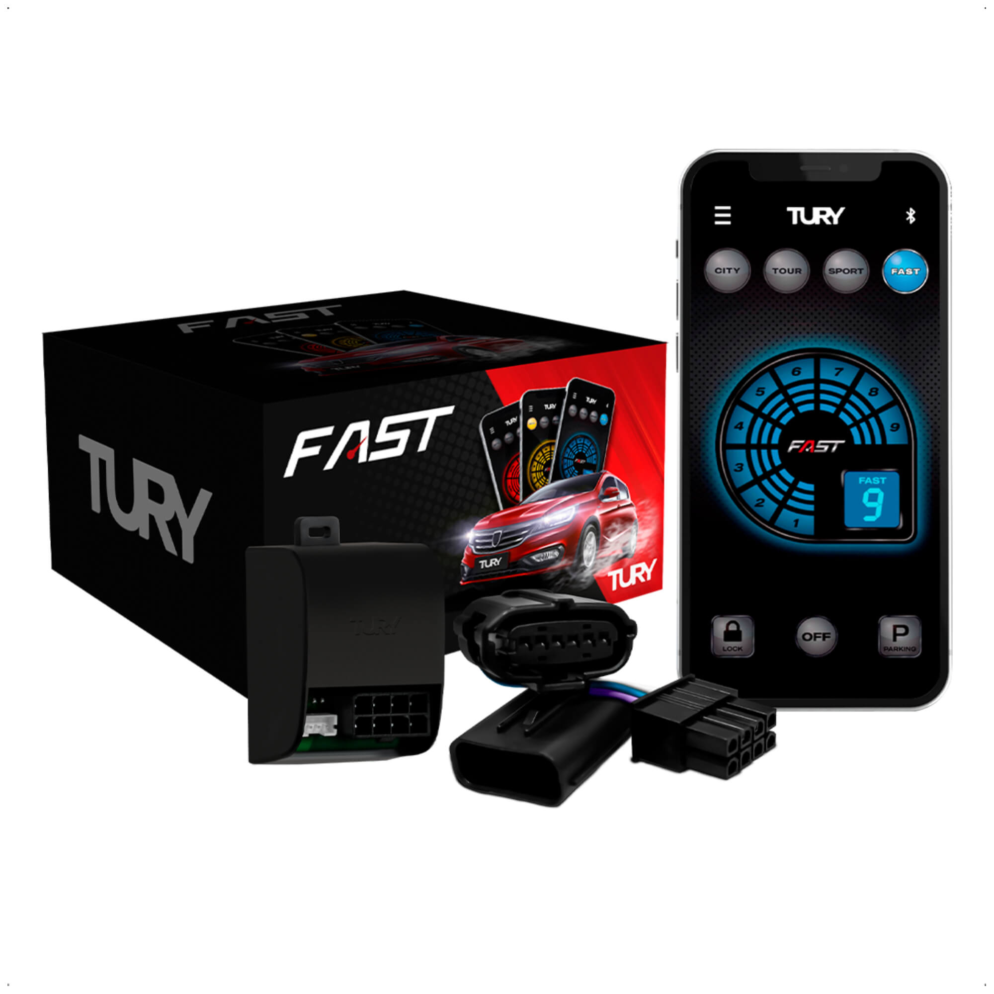 Módulo de Potência, Aceleração e Avanço HB20/Elantra/i30/Santa Fé/Veloster/Sonata Tury - FAST3.0T
