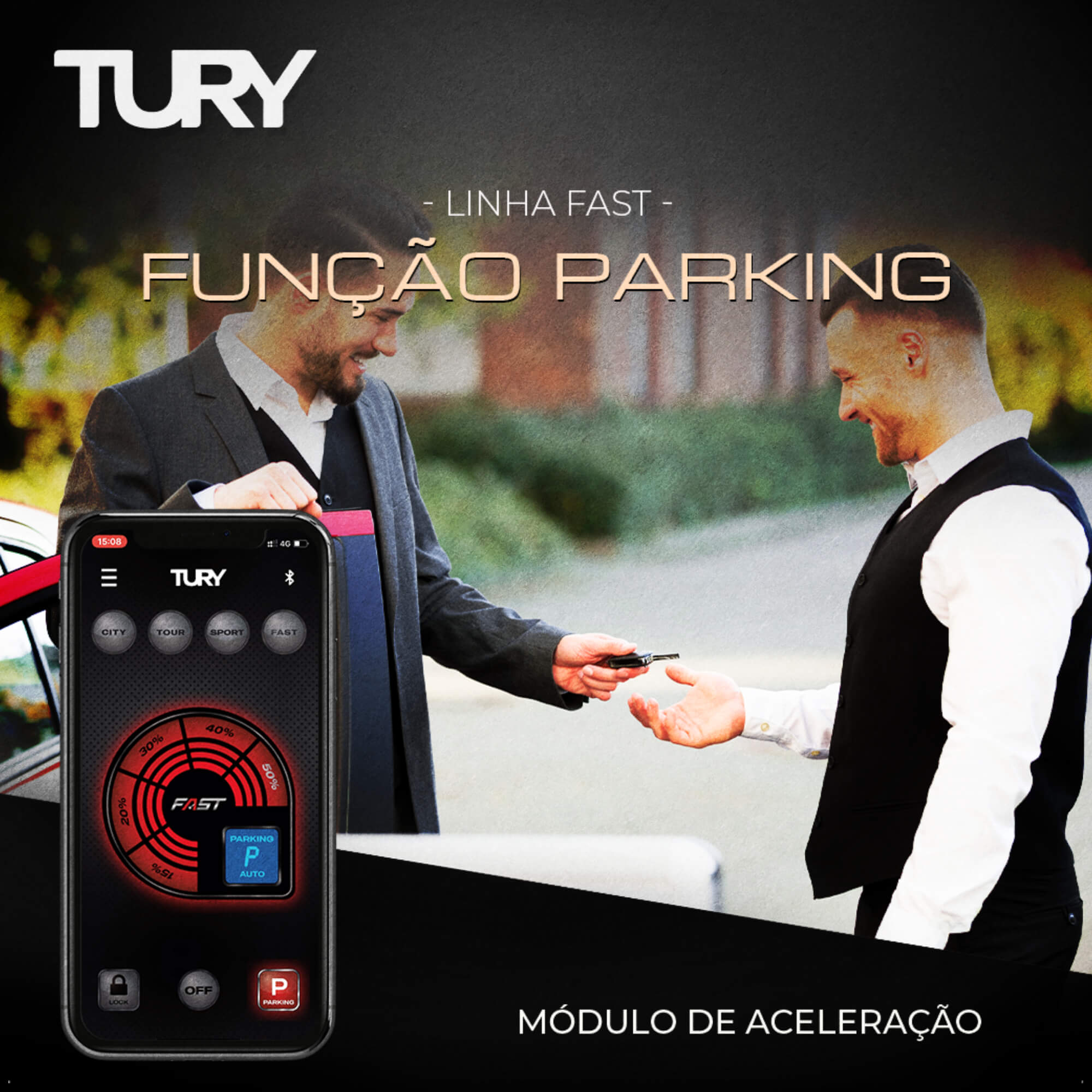 Módulo de Potência, Aceleração e Avanço HB20/Elantra/i30/Santa Fé/Veloster/Sonata Tury - FAST3.0T