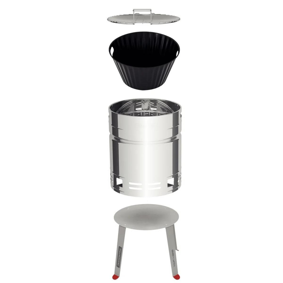 Churrasqueira a Carvão TCP 400 em Aço Inox com Bandeja para Carvão Tramontina - 26500006