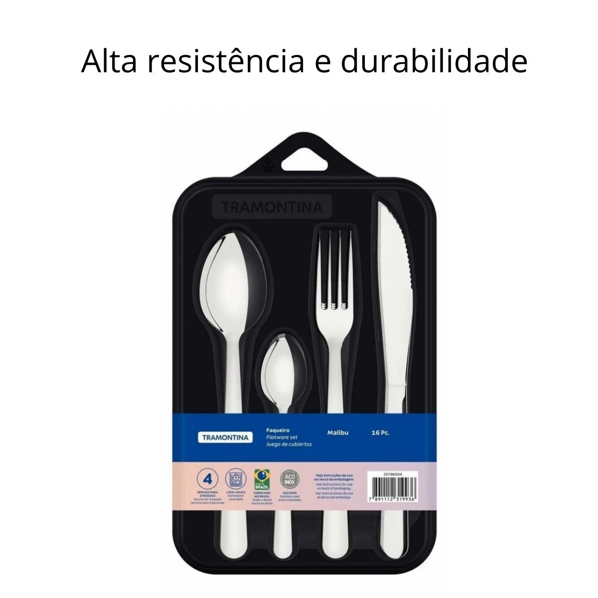 Faqueiro com 16 Peças Malibu em Aço Inox Tramontina - 23798029