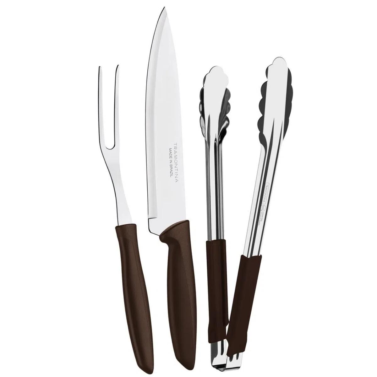 Kit Churrasco Tramontina Plenus Lâminas em Aço Inox Cabos de Polipropileno 3 Peças - 23498449