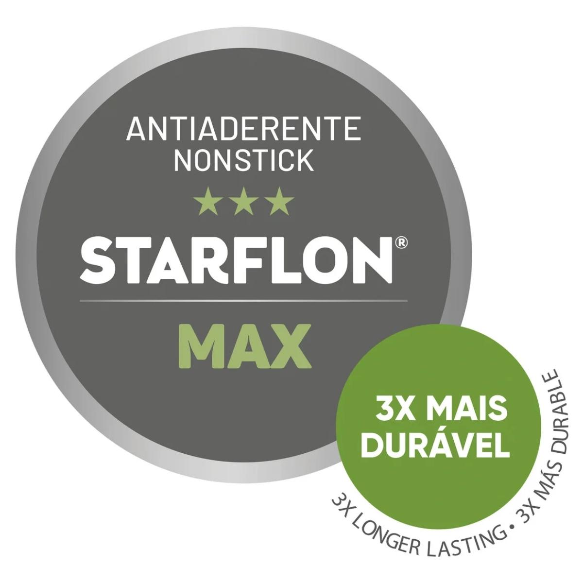 Panela Wok 28cm 3,6L Loreto Alumínio Antiaderente Starflon Max Vermelho Tramontina - 20395728