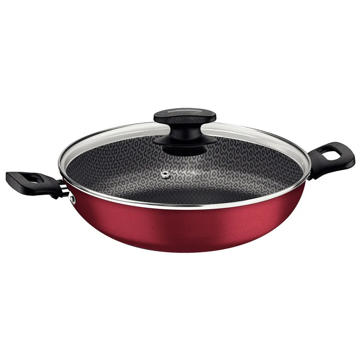 Panela Wok Loreto 3,3L 28cm Antiaderente Alumínio Starflon Vermelha Tramontina - 27817022