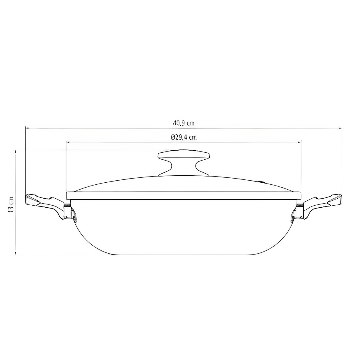 Panela Wok Loreto 3,3L 28cm Antiaderente Alumínio Starflon Vermelha Tramontina - 27817022
