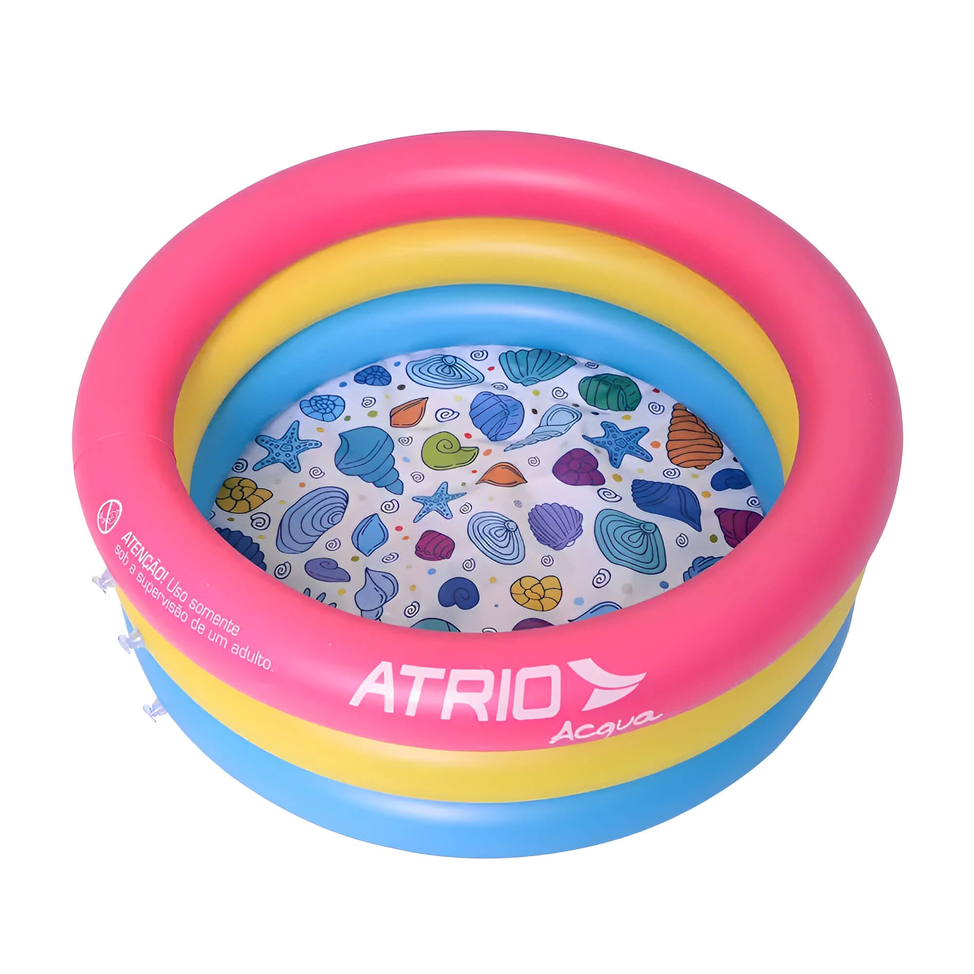 Piscina Inflável Circular PVC P/ Crianças 88L Peso Suporta 20Kg Fácil Montar 3-6 Anos Atrio-ES299