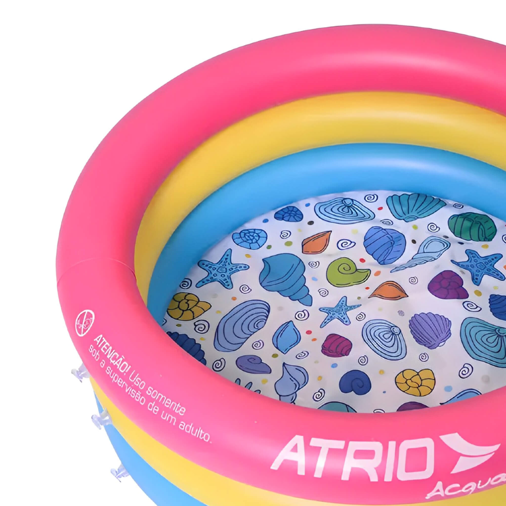 Piscina Inflável Circular PVC P/ Crianças 88L Peso Suporta 20Kg Fácil Montar 3-6 Anos Atrio-ES299