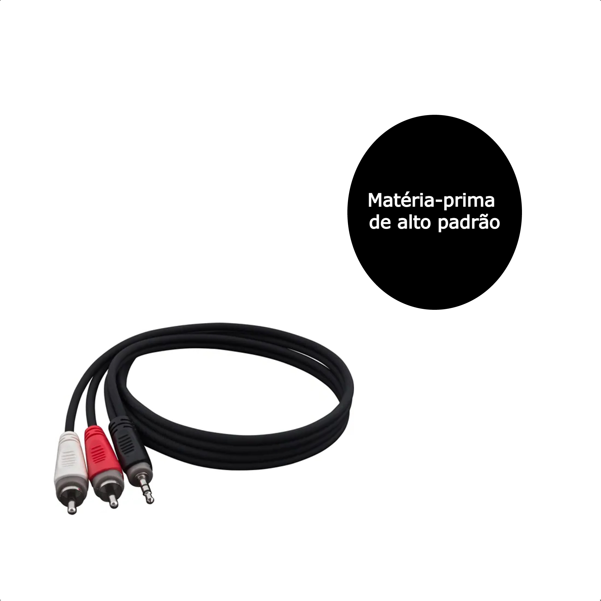 Cabo de Áudio Linha Player P2 x RCA2 1,2 Metros Preto HAYONIK - 0000051221