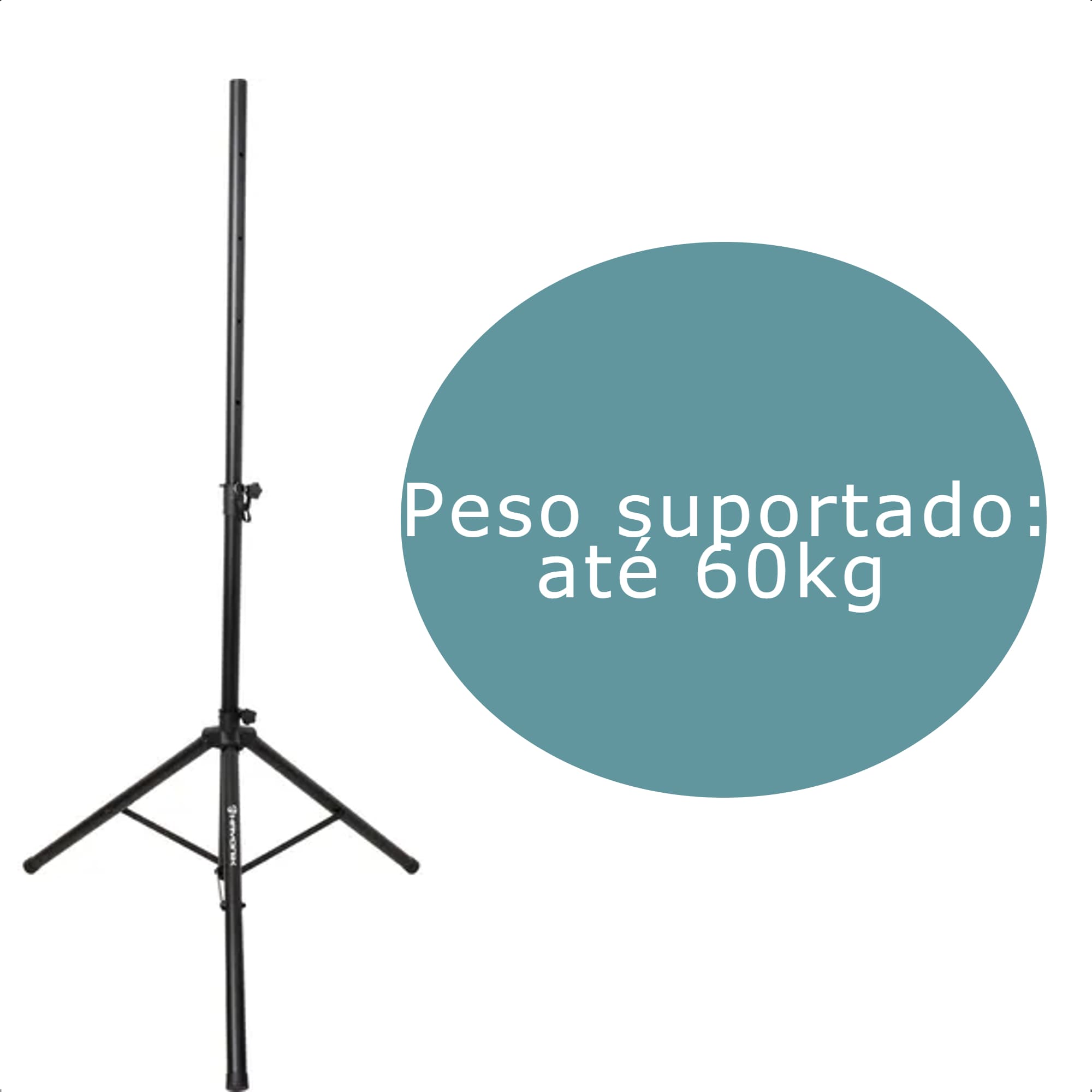 Pedestal p/ Caixa De Som PA110 Aço Altura Ajustável Peso Suportado Até 60Kg Hayonik - 0000077546