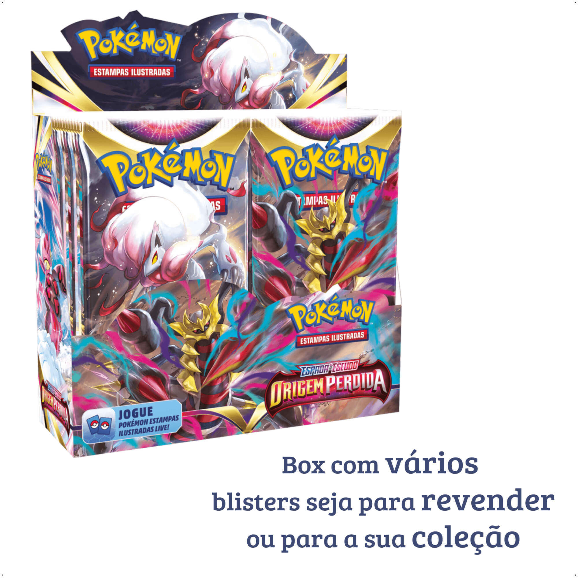 Pokemon Estampas Ilustradas TCG Caixa Com 36 Boosters e 216 Cartas Origem Perdida Copag - 31654
