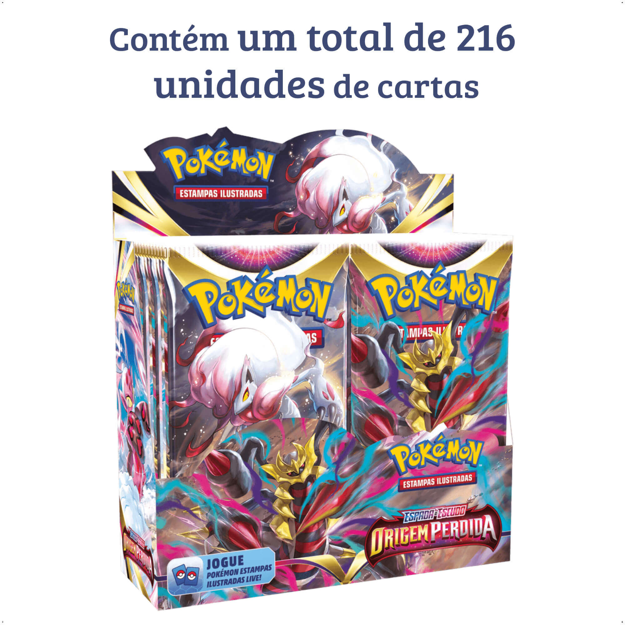 Pokemon Estampas Ilustradas TCG Caixa Com 36 Boosters e 216 Cartas Origem Perdida Copag - 31654