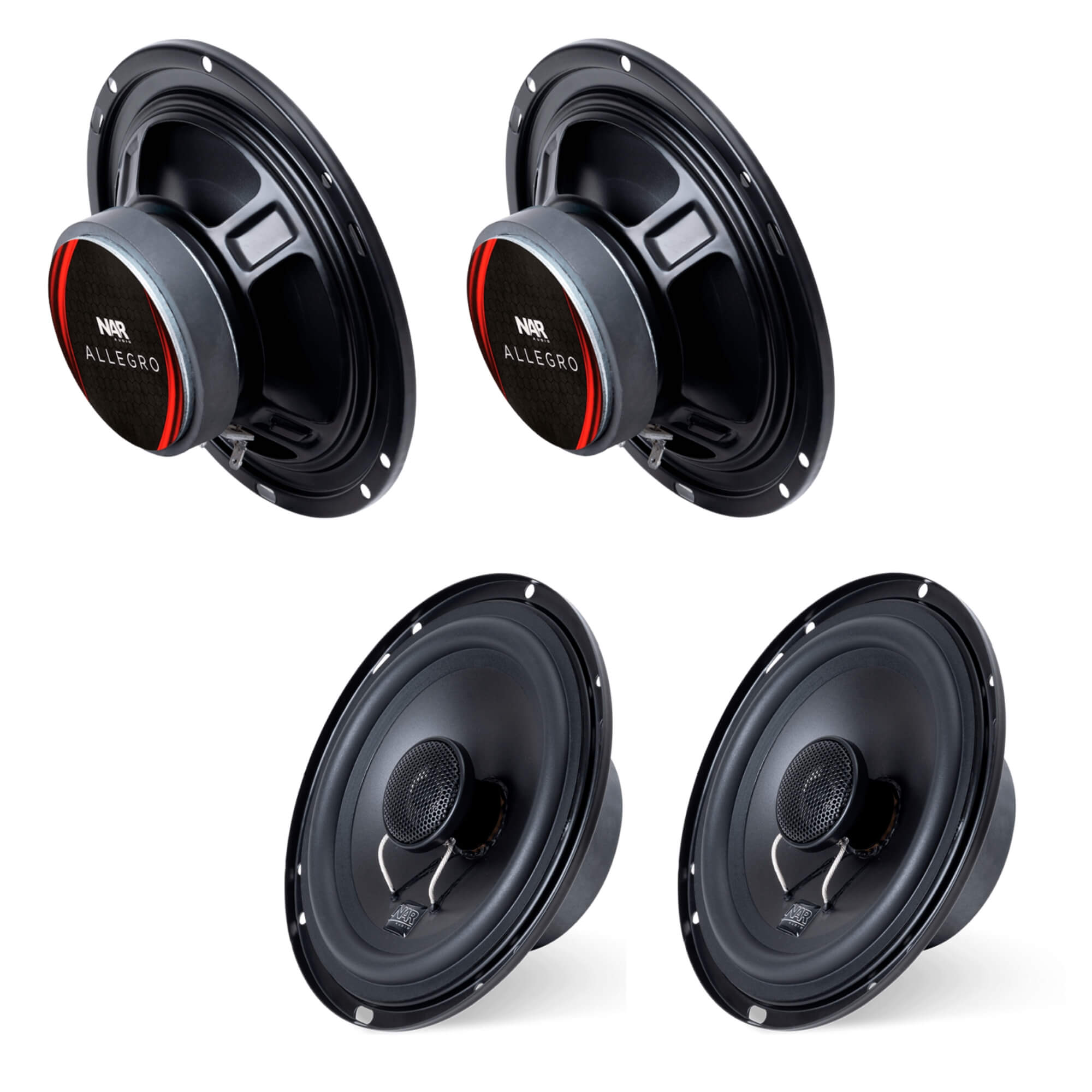 Par Alto-falante Automotivo Coaxial ALLEGRO 6" Polegadas - 50WRMS cada 4 OHMS NAR - 90002210