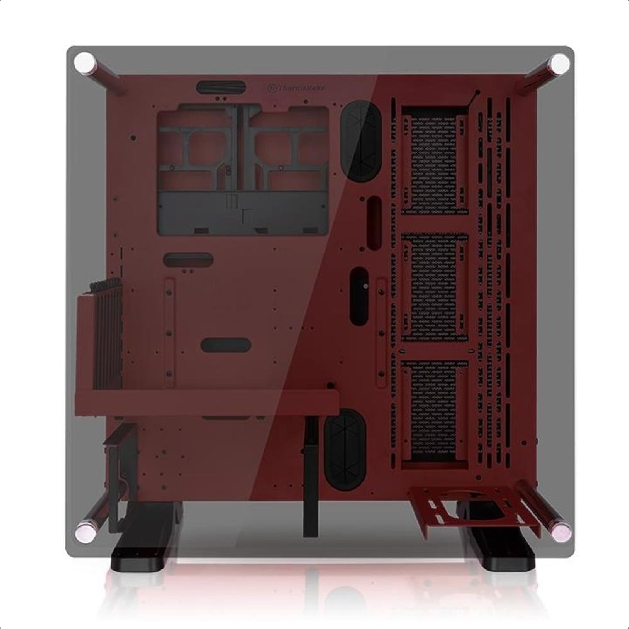 Gabinete Thermaltake Vermelho Com Vidro 5mm Core P3 TG Torre Média USB SPCC -CA1G400M3WN03