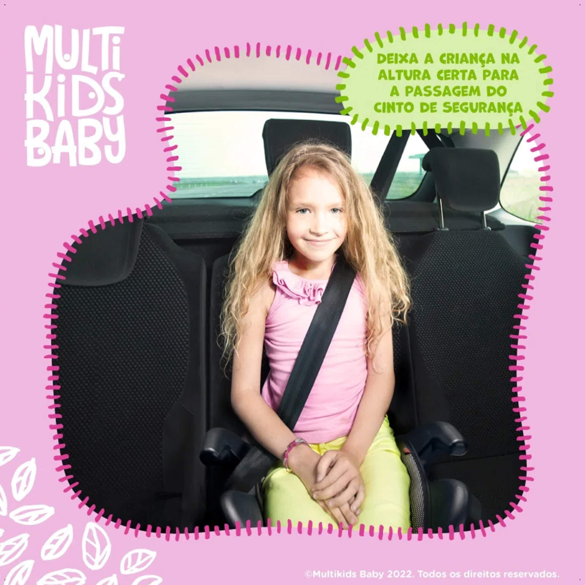 Assento Infantil 15-36kg com Cinto e Apoio Preto/Cinza – Multikids Baby BB381