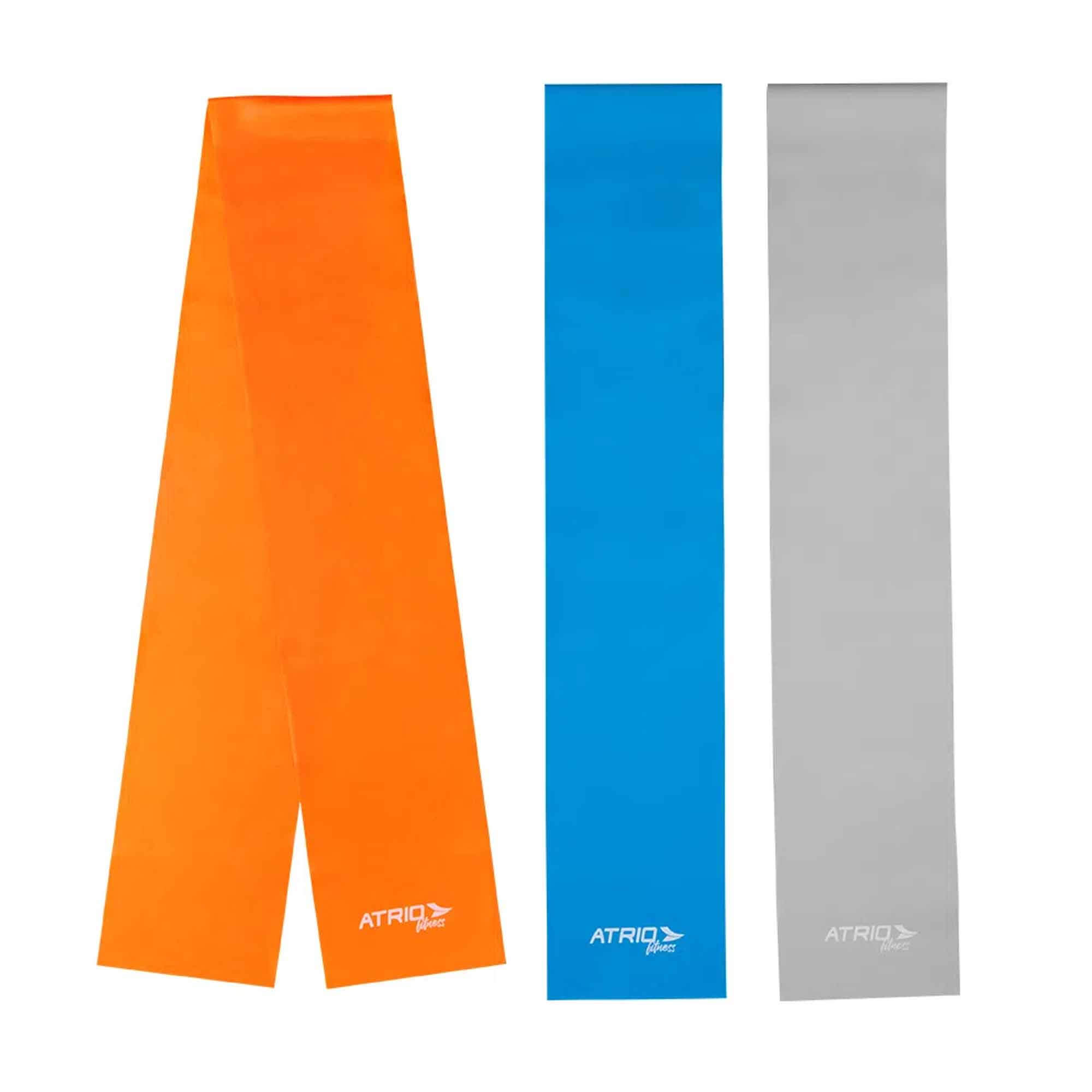 Kit de 3 Faixas Elásticas Resistentes 150X15cm Elástico Academia Ginástica Esporte Atrio - ES399
