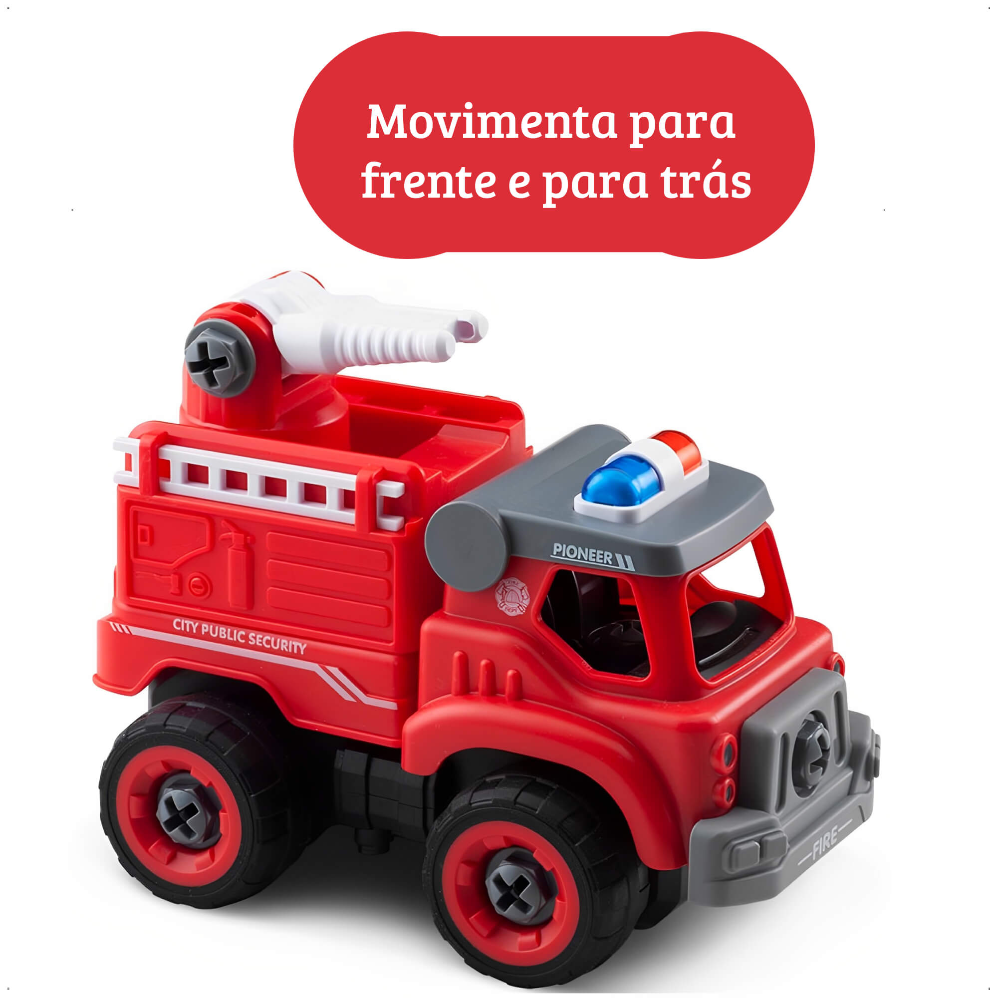 Brinquedo Caminhão De Bombeiros Com Som +3 anos Esguicho City Machine Multikids - BR1085