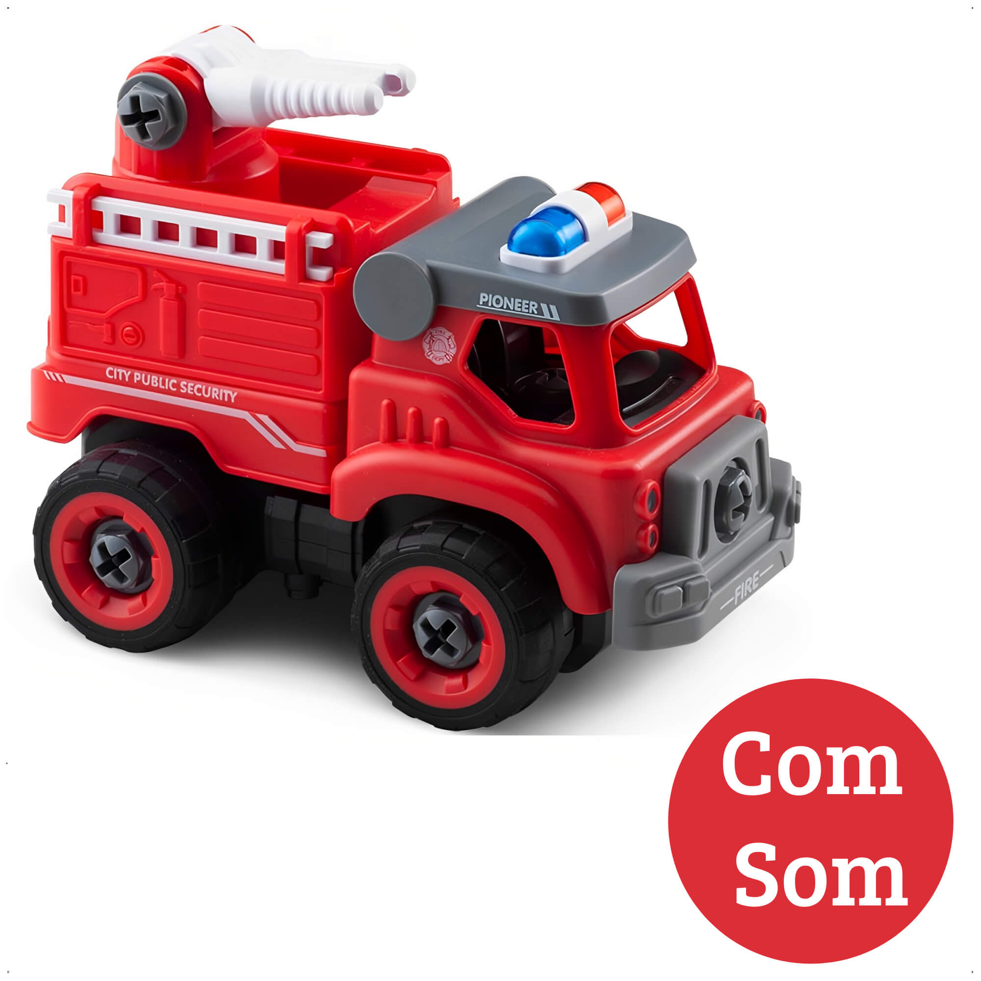 Brinquedo Caminhão De Bombeiros Com Som +3 anos Esguicho City Machine Multikids - BR1085