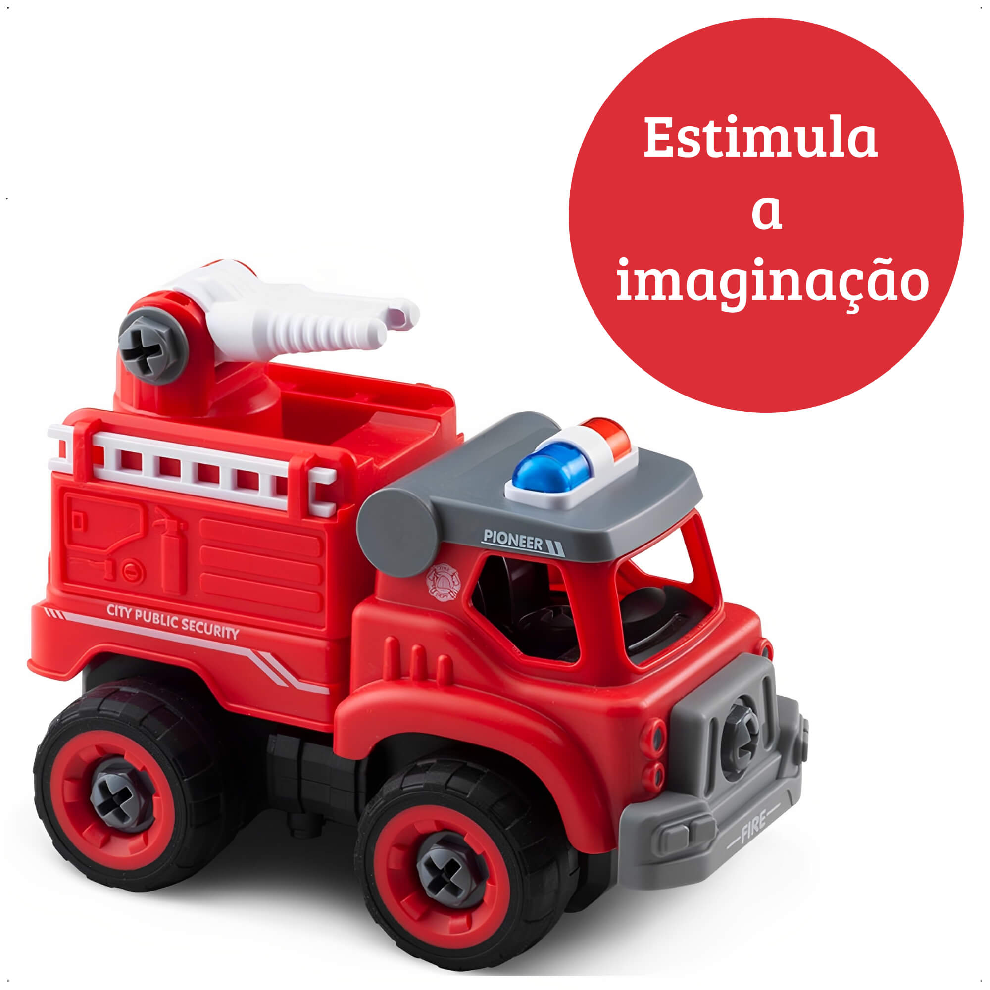 Brinquedo Caminhão De Bombeiros Com Som +3 anos Esguicho City Machine Multikids - BR1085