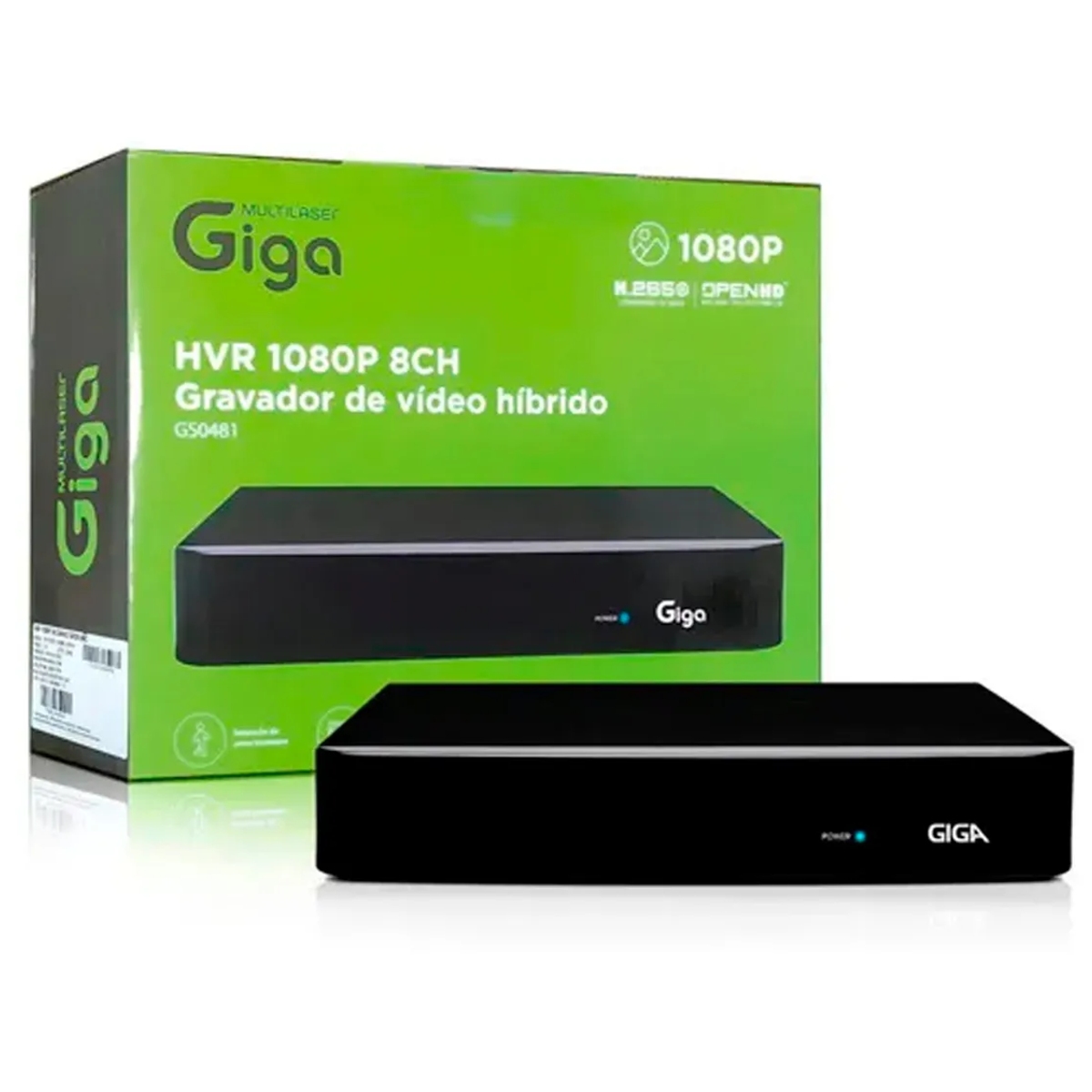 COMP Kit Gravador DVR HVR Giga Serie 8 Canais + HD 1TB Skyhawk + 4 Câmeras Bullet + 4 Câmeras Dome + Fonte Estabilizada