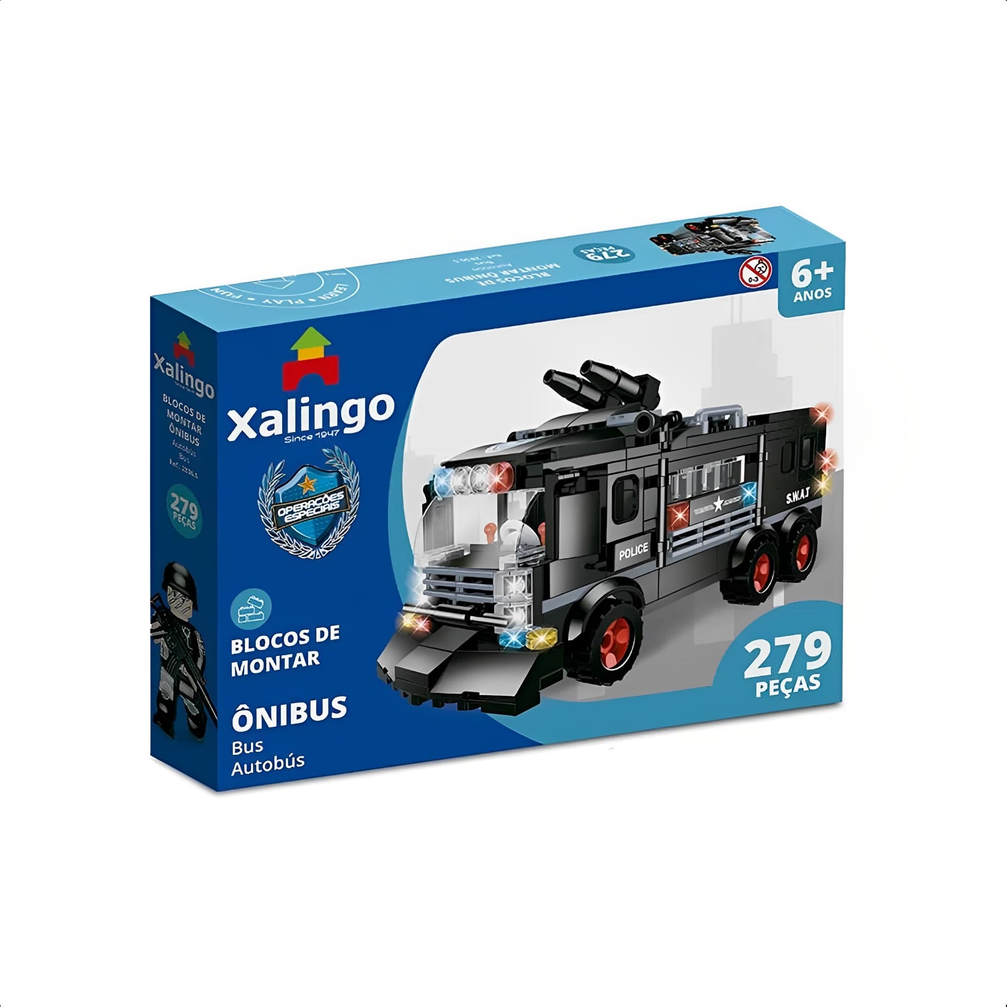 Brinquedo De Montar Infantil +6 Anos Operações Especiais Ônibus 279 Peças Xalingo - 28365