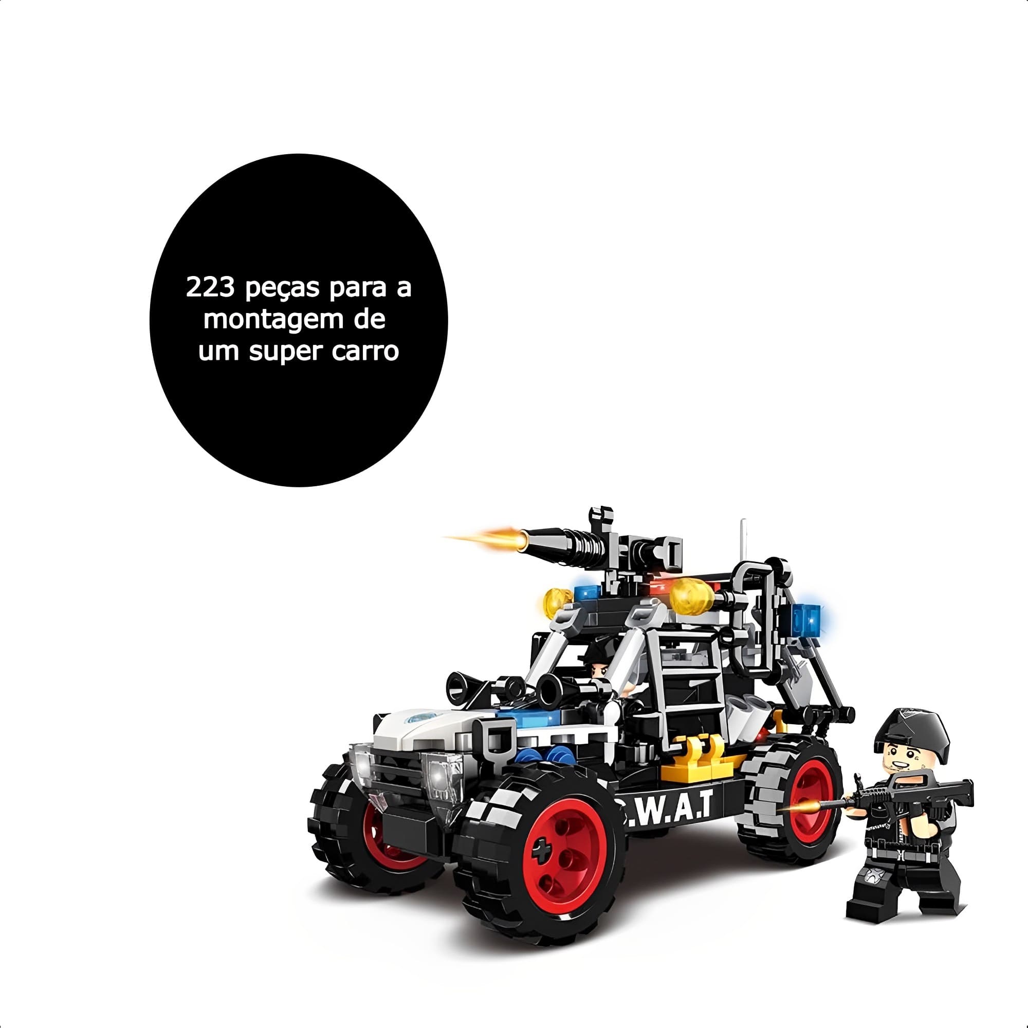 Brinquedo de Montar 223 Peças Infantil +6 Anos Operações Especiais Off-Road 4x4 Xalingo - 28376