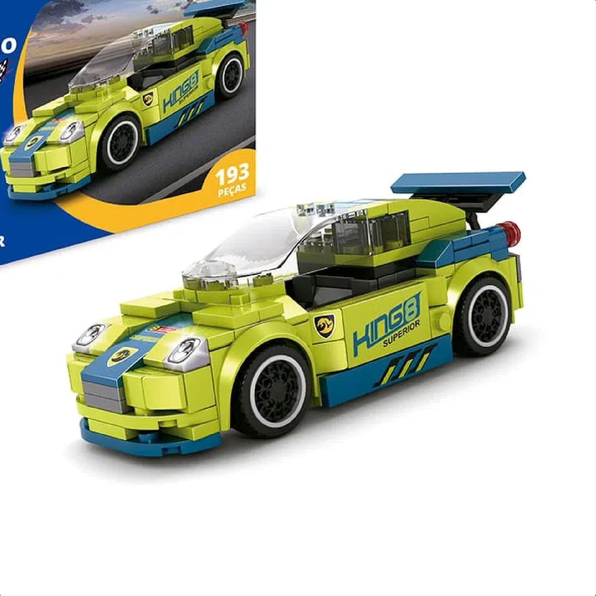 Brinquedo De Encaixe Corredores Furiosos Sport Green Car 193 Peças +6 Anos Xalingo - 27932