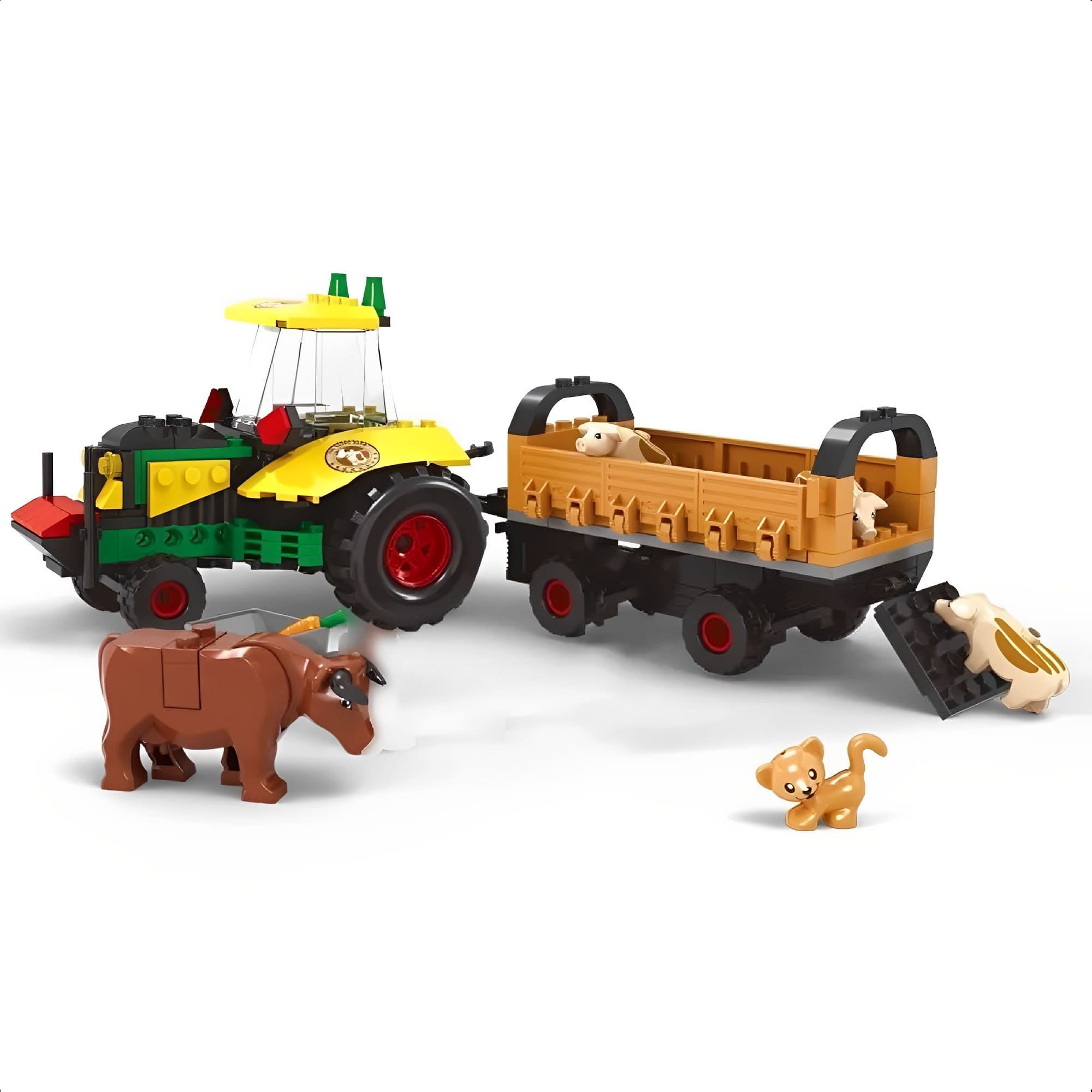 Brinquedo De Encaixe Fazenda Trator Reboque 260 Peças Coordenação Motora +6 Anos Xalingo 27965