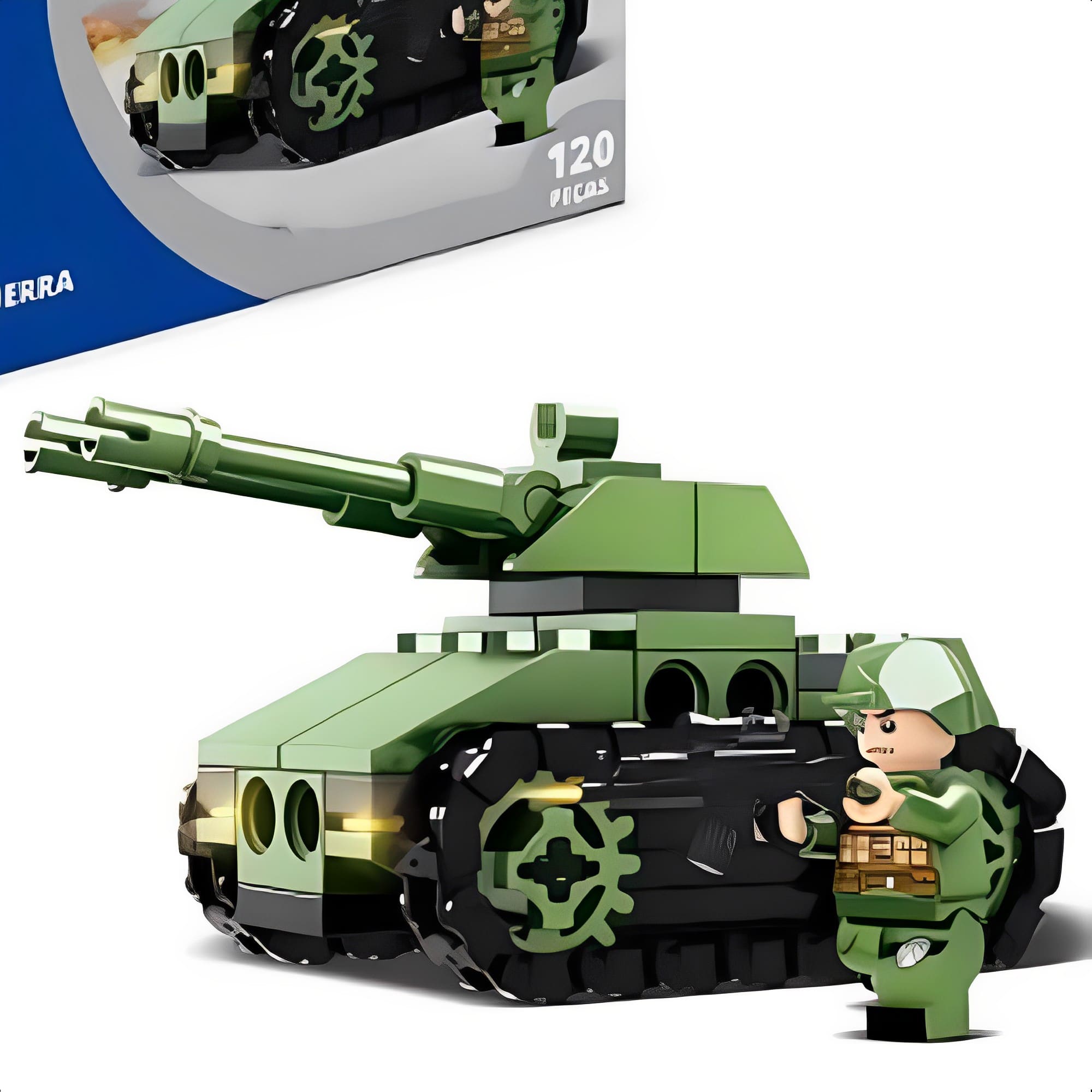 Brinquedo De Encaixe Aliança Justiça E Paz Tanque De Guerra 120 Peças +6 Anos Xalingo - 28110