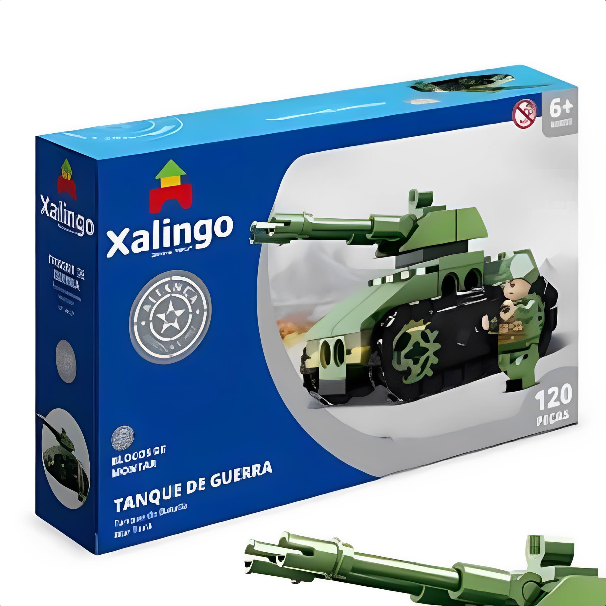 Brinquedo De Encaixe Aliança Justiça E Paz Tanque De Guerra 120 Peças +6 Anos Xalingo - 28110
