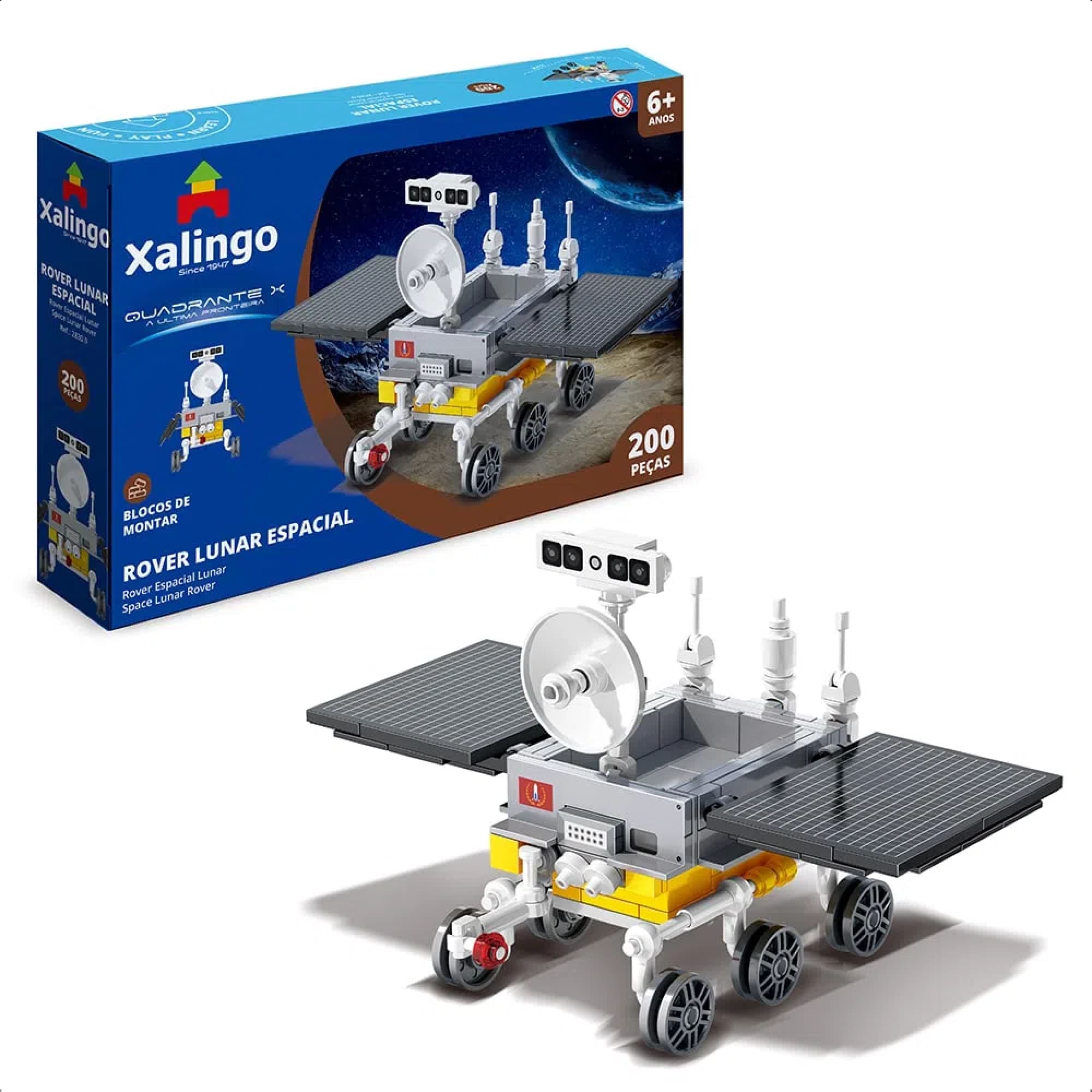 Brinquedo De Encaixe Quadrante X Rover Lunar Espacial 200 Peças +6 Anos Xalingo - 28309
