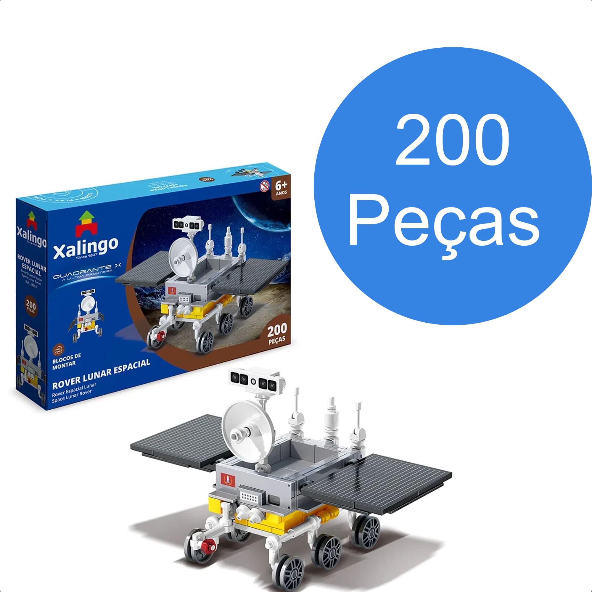Brinquedo De Encaixe Quadrante X Rover Lunar Espacial 200 Peças +6 Anos Xalingo - 28309