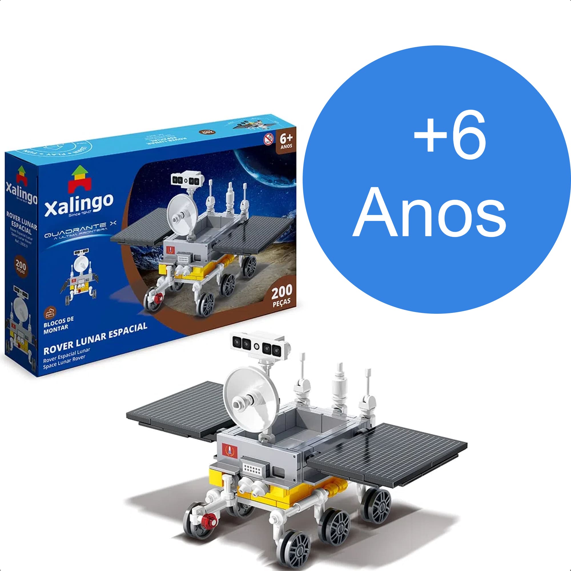 Brinquedo De Encaixe Quadrante X Rover Lunar Espacial 200 Peças +6 Anos Xalingo - 28309