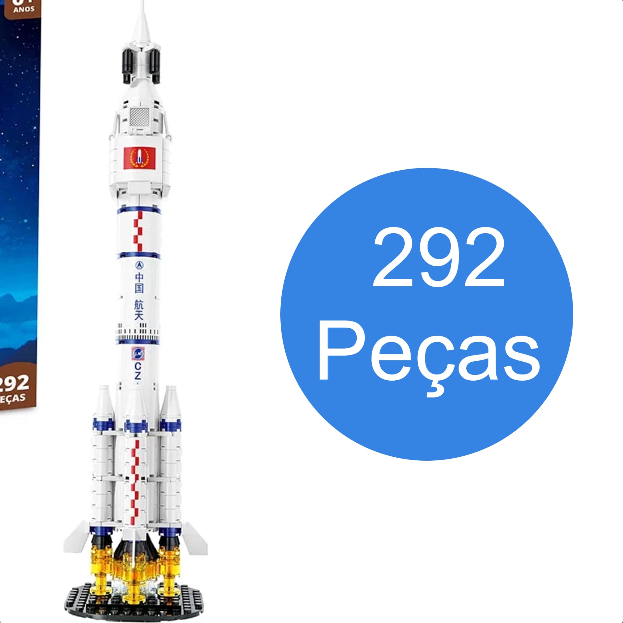 Brinquedo De Encaixe Foguete Espacial 292 Peças Desenvolve +6 Anos Educativo Xalingo - 28310