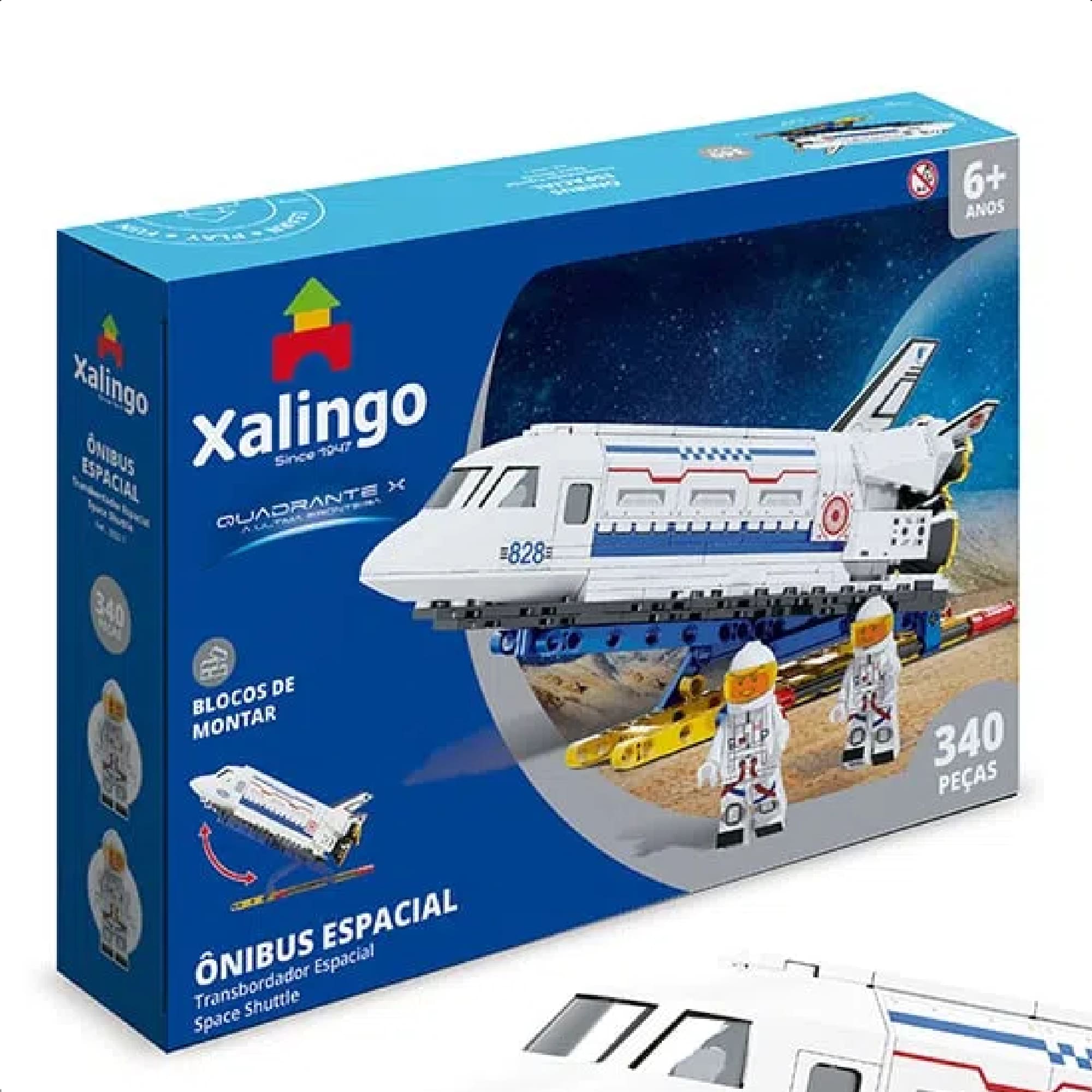 Brinquedo de Encaixe Ônibus Espacial 340 Peças Quadrante X + de 6 Anos Educativo Xalingo - 28321