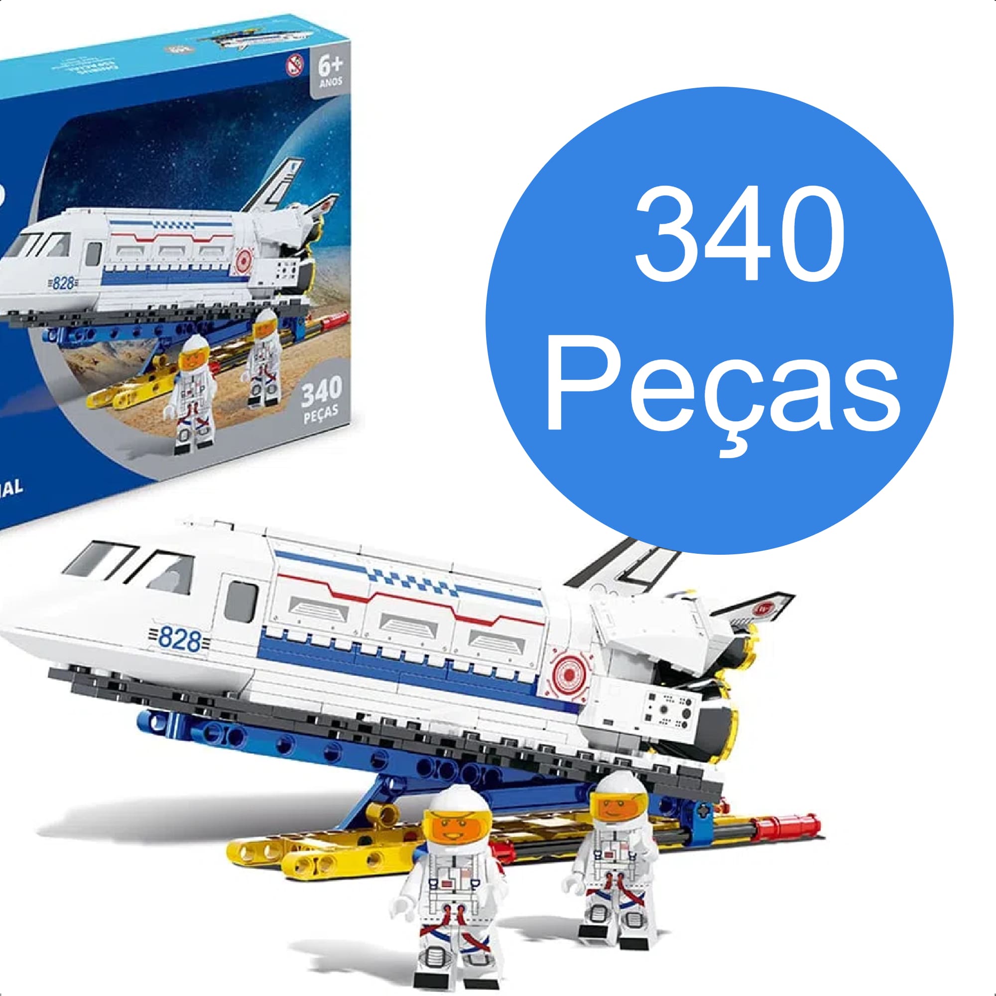 Brinquedo de Encaixe Ônibus Espacial 340 Peças Quadrante X + de 6 Anos Educativo Xalingo - 28321