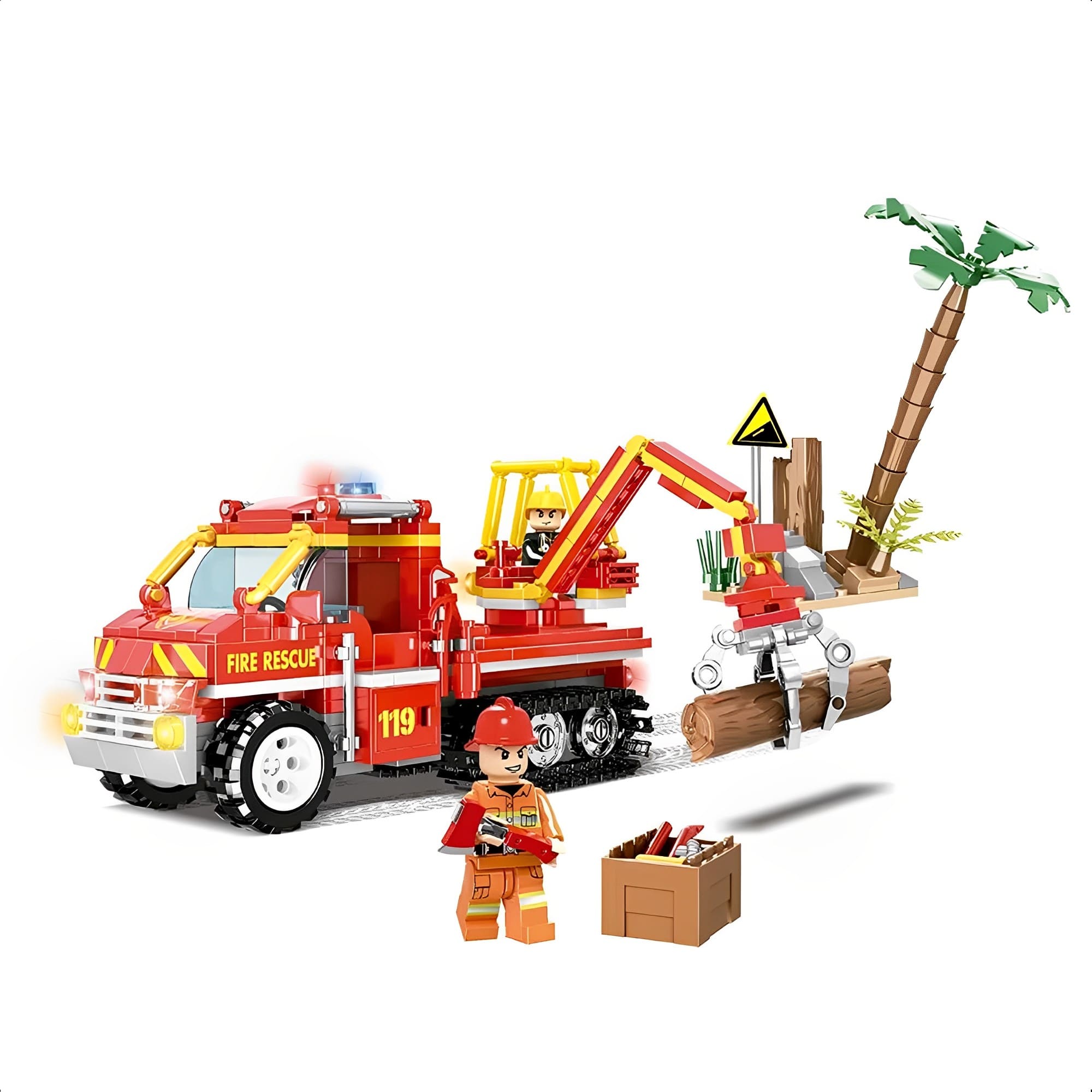 Brinquedo de Montar +6 Anos Bombeiros Caminhão De Apoio 439 Peças Educativo Xalingo - 28176