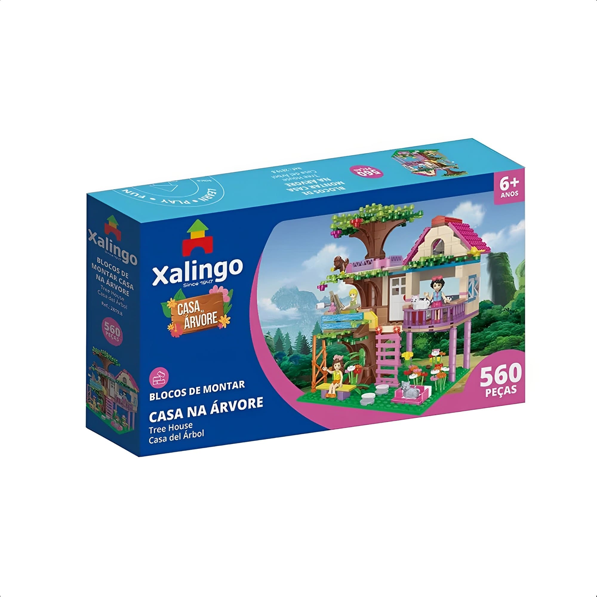 Brinquedo Infantil de Montar +5 Anos Mundo Encantado Casa na Árvore 560 Pçs Lúdico Xalingo - 28198