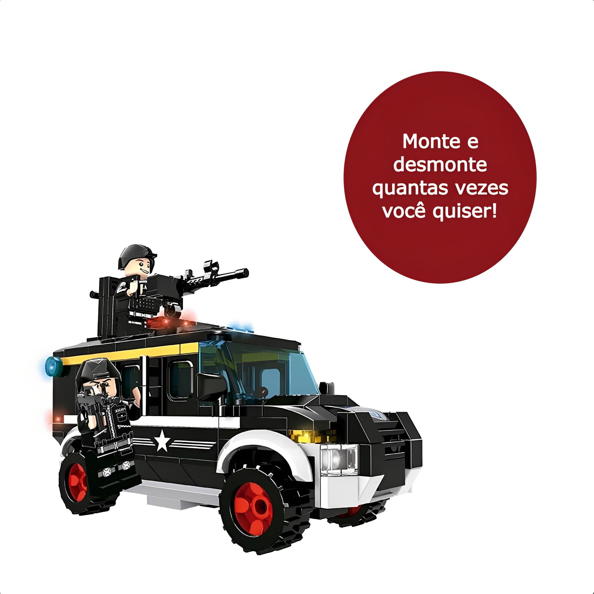 Brinquedo de Montar Caminhão Tático 282 Peças +6 Anos Operações Especiais Xalingo - 28332