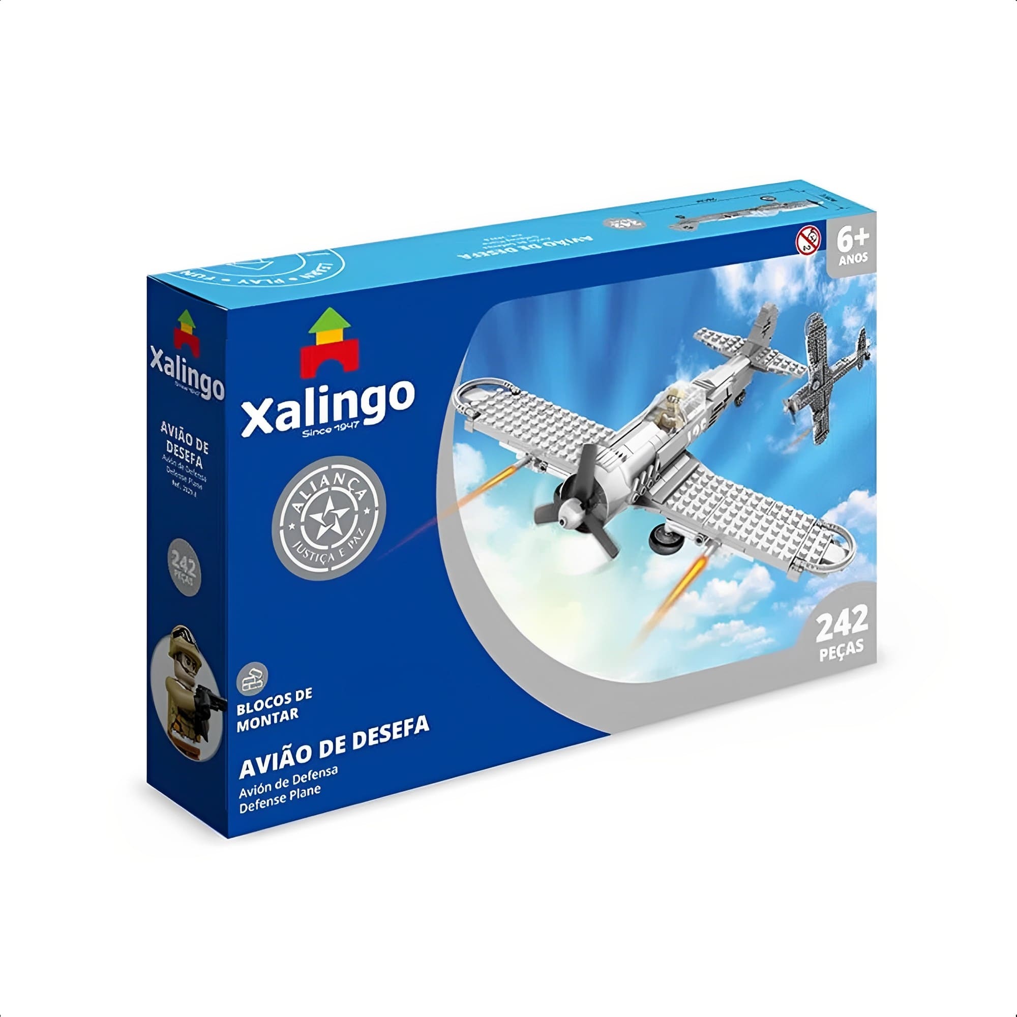 Brinquedo Montar Aliança Justiça E Paz Avião Defesa 242 Infantil +6 anos Educativo Xalingo-28298