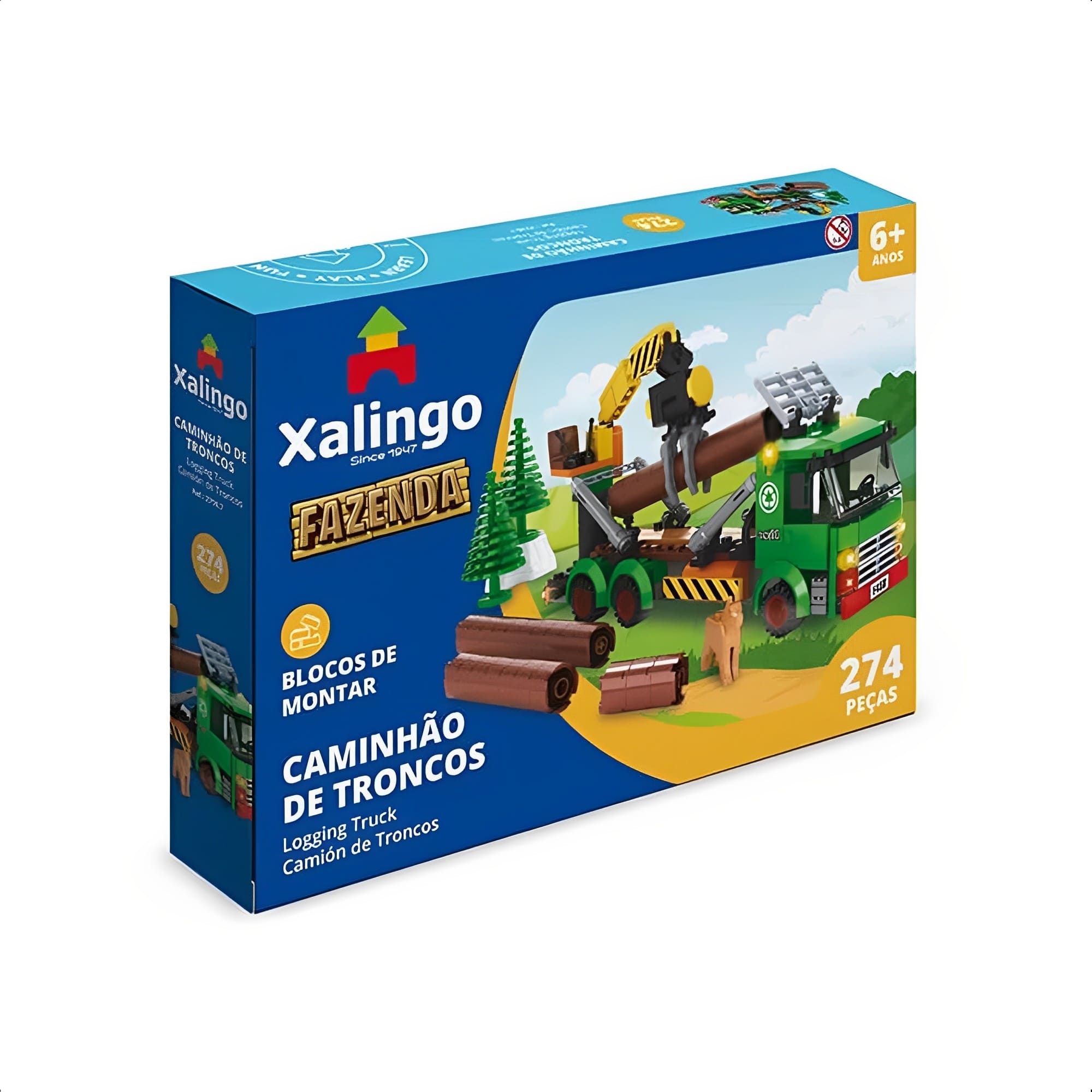 Brinquedo de Montar Fazenda Caminhão Troncos 274 Peças Infantil +6 Anos Educativo Xalingo-27987