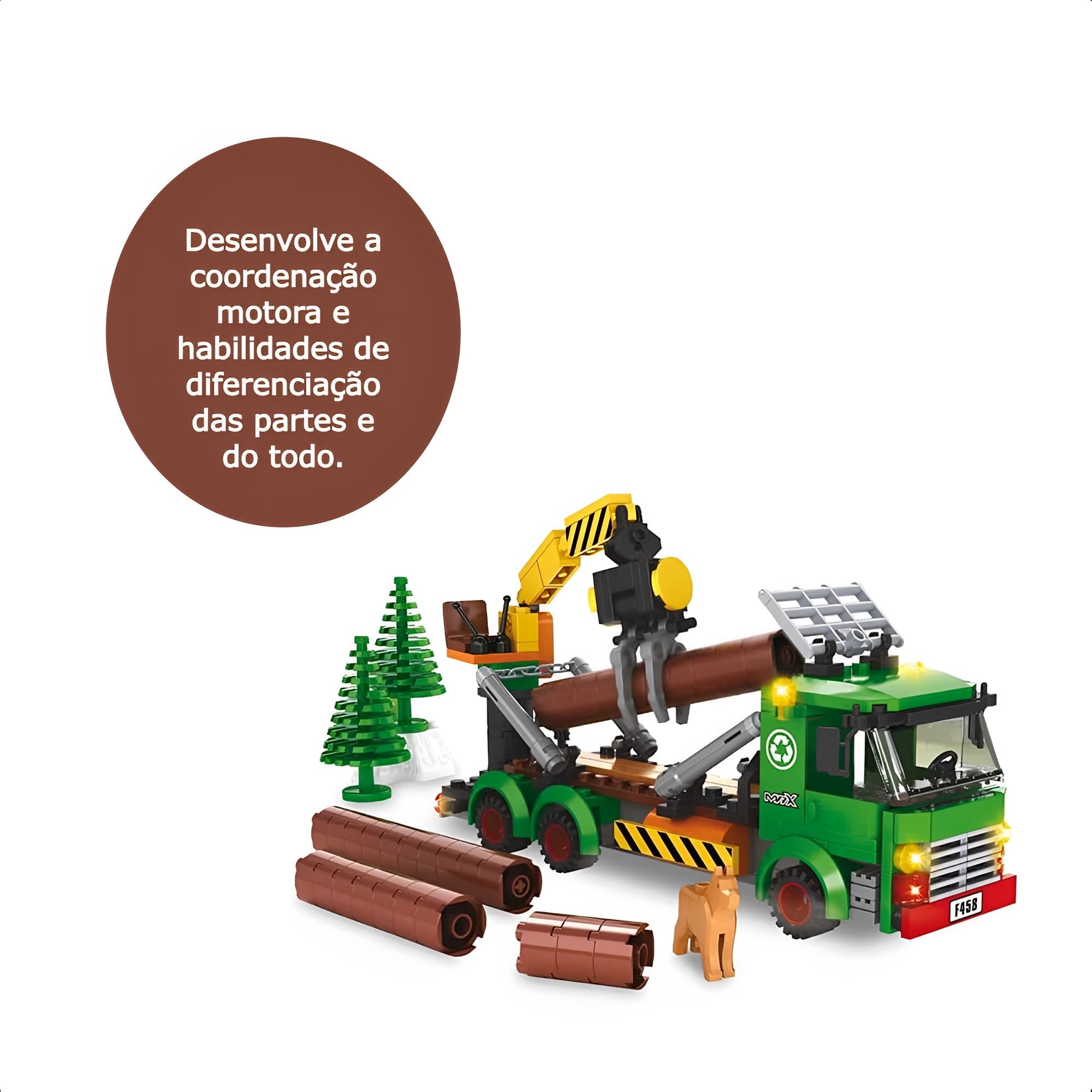Brinquedo de Montar Fazenda Caminhão Troncos 274 Peças Infantil +6 Anos Educativo Xalingo-27987