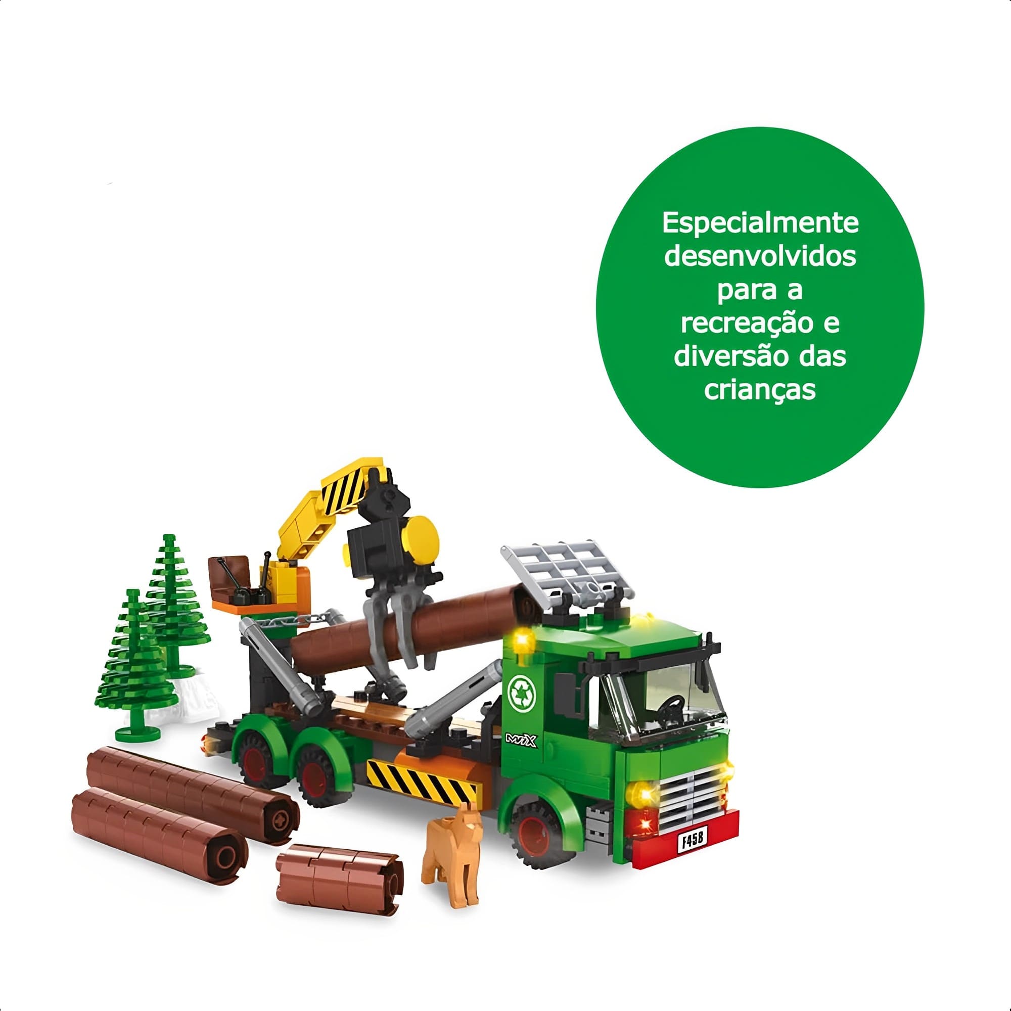 Brinquedo de Montar Fazenda Caminhão Troncos 274 Peças Infantil +6 Anos Educativo Xalingo-27987