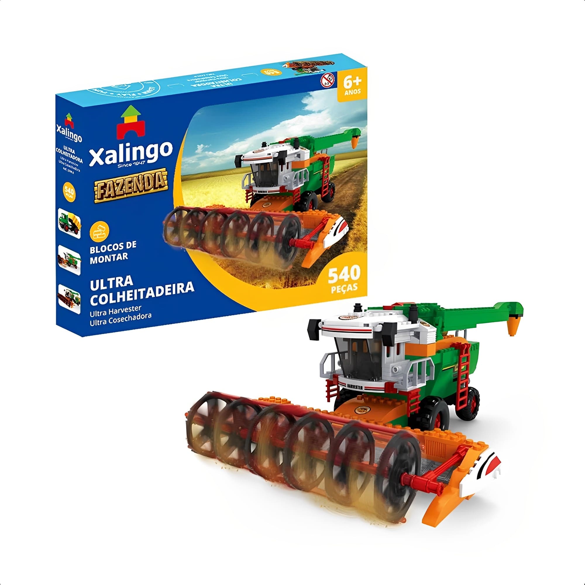 Brinquedo De Montar Fazenda Ultra Colheitadeira 540 Peças Infantil +6 Anos Educativo Xalingo-27998