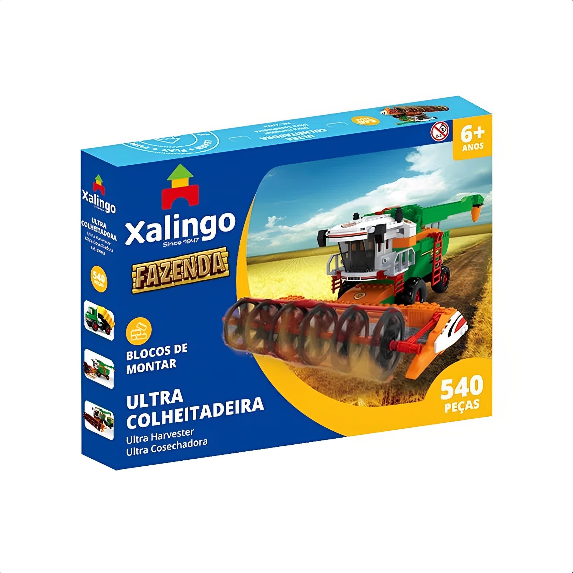 Brinquedo De Montar Fazenda Ultra Colheitadeira 540 Peças Infantil +6 Anos Educativo Xalingo-27998
