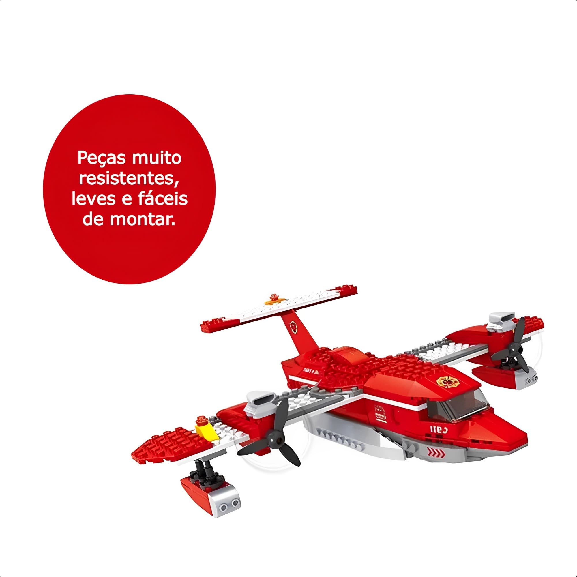 Brinquedo de Montar Bombeiros Avião de Resgate 405 Peças +6 Anos Desenvolvimento Xalingo - 28010