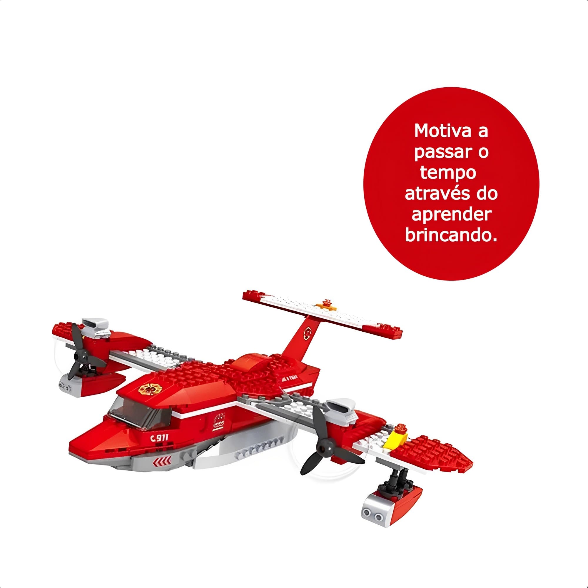 Brinquedo de Montar Bombeiros Avião de Resgate 405 Peças +6 Anos Desenvolvimento Xalingo - 28010