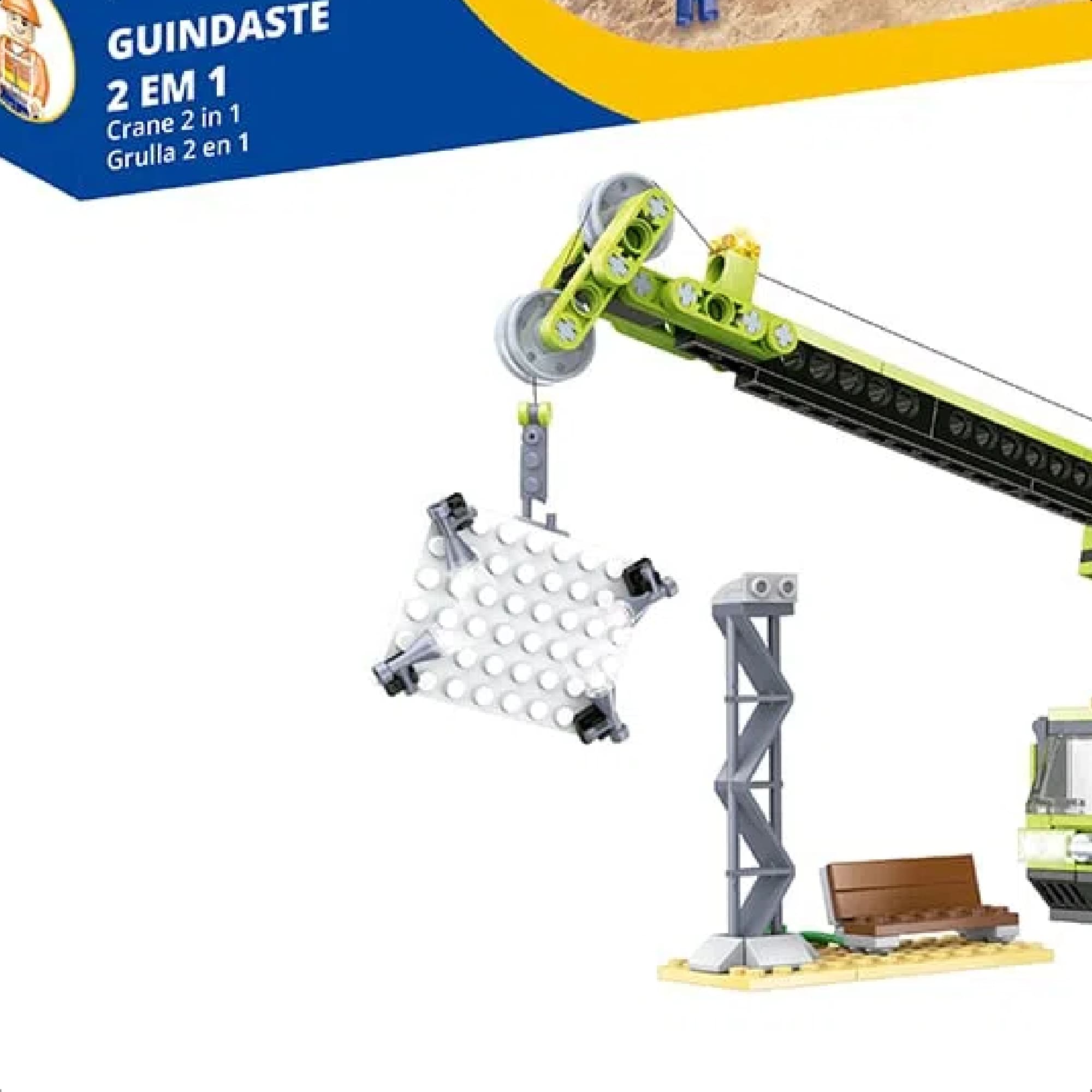 Brinquedo de Encaixe 481 Peças Cidade em Obras Guindaste 2 em 1 +6 Anos Xalingo - 28232