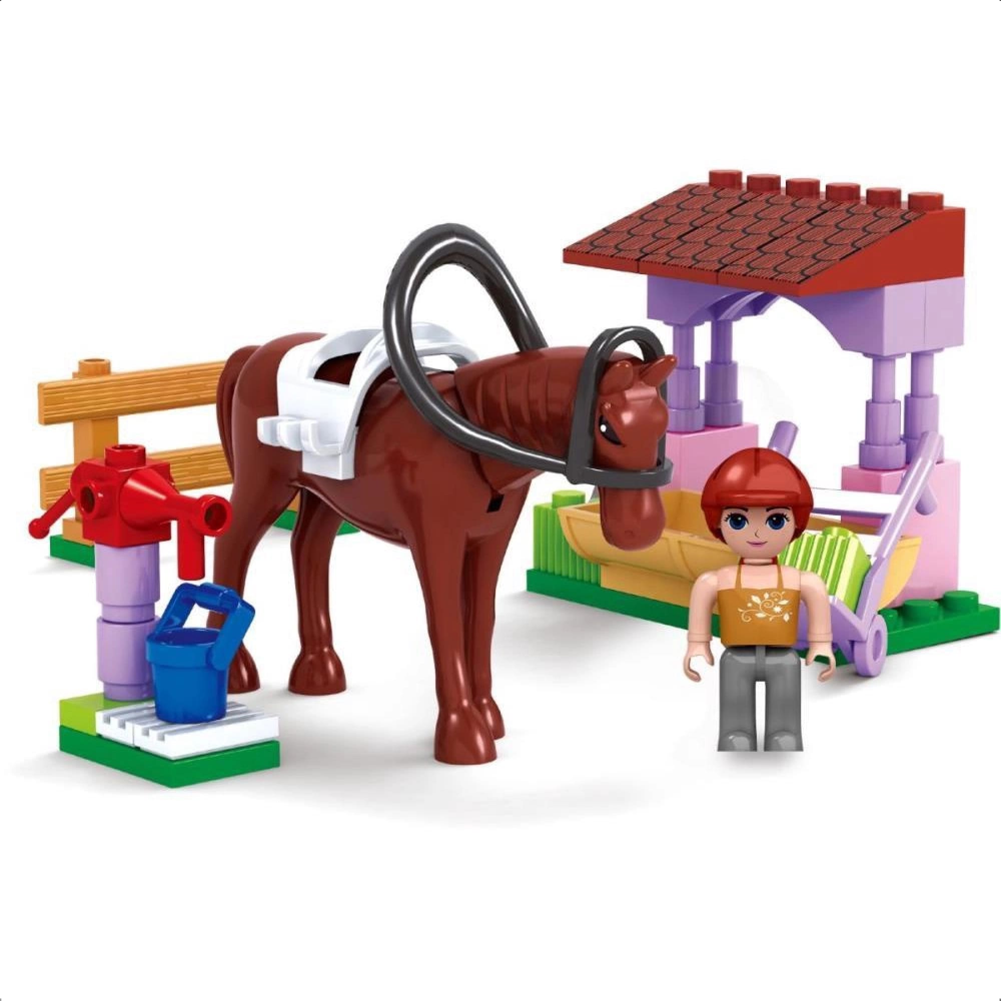 Brinquedo Encaixe Mundo Encantado Cavalo Da Princesa 45 Pçs Fácil Encaixe +6 Anos Xalingo 28021