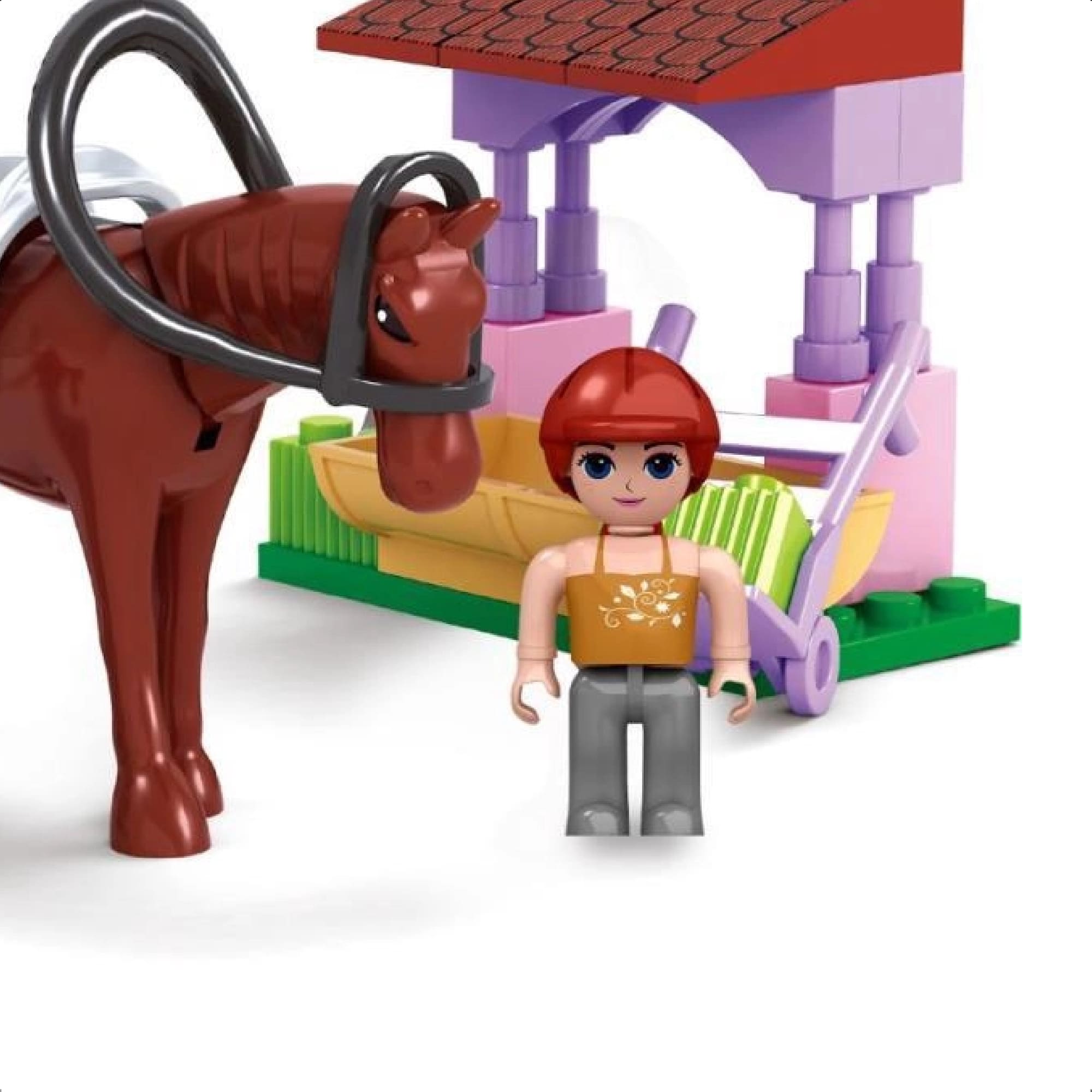 Brinquedo Encaixe Mundo Encantado Cavalo Da Princesa 45 Pçs Fácil Encaixe +6 Anos Xalingo 28021