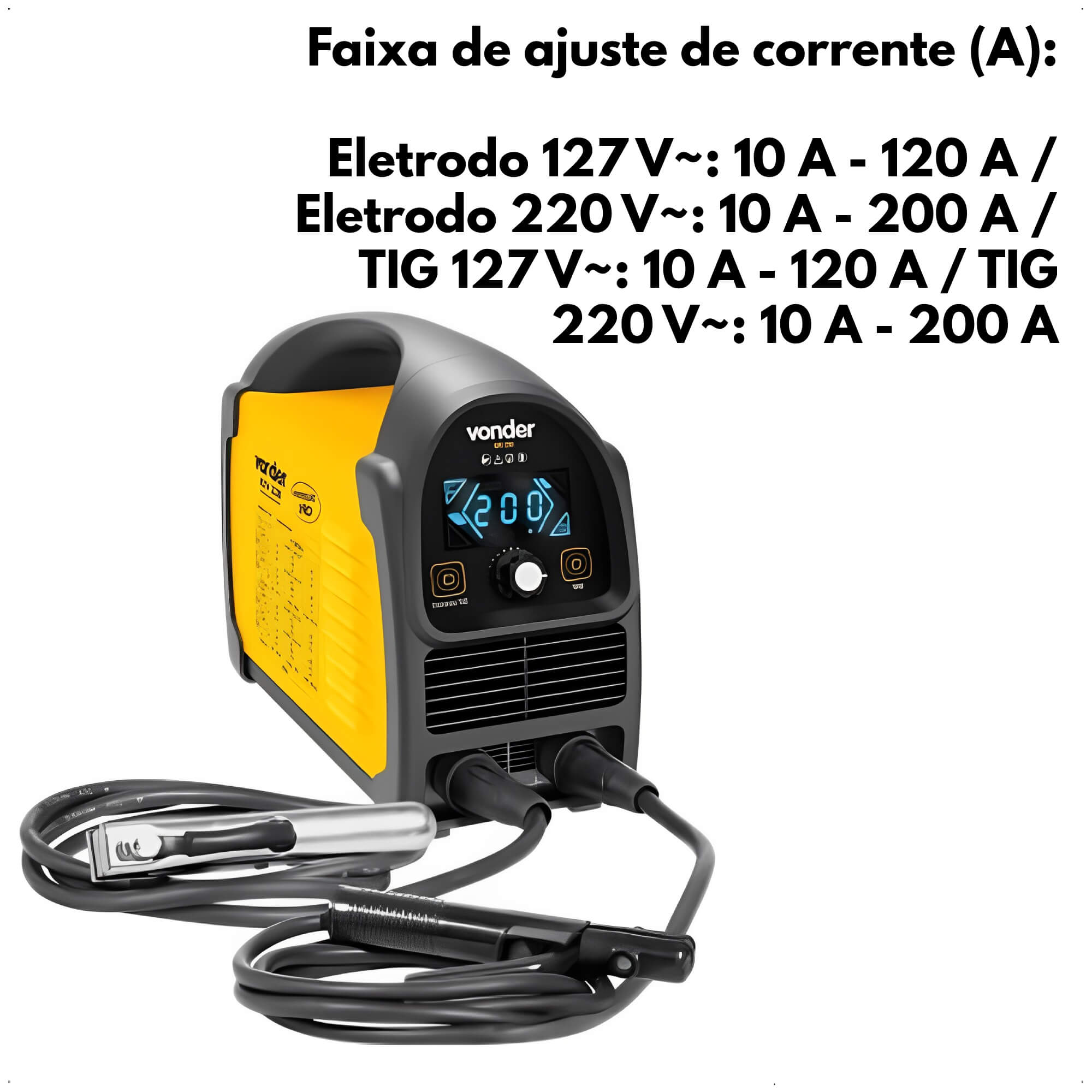 Inversor Solda Eletrodo e TIG Bivolt com Display LED Vonder RIV 228 - 6878228000