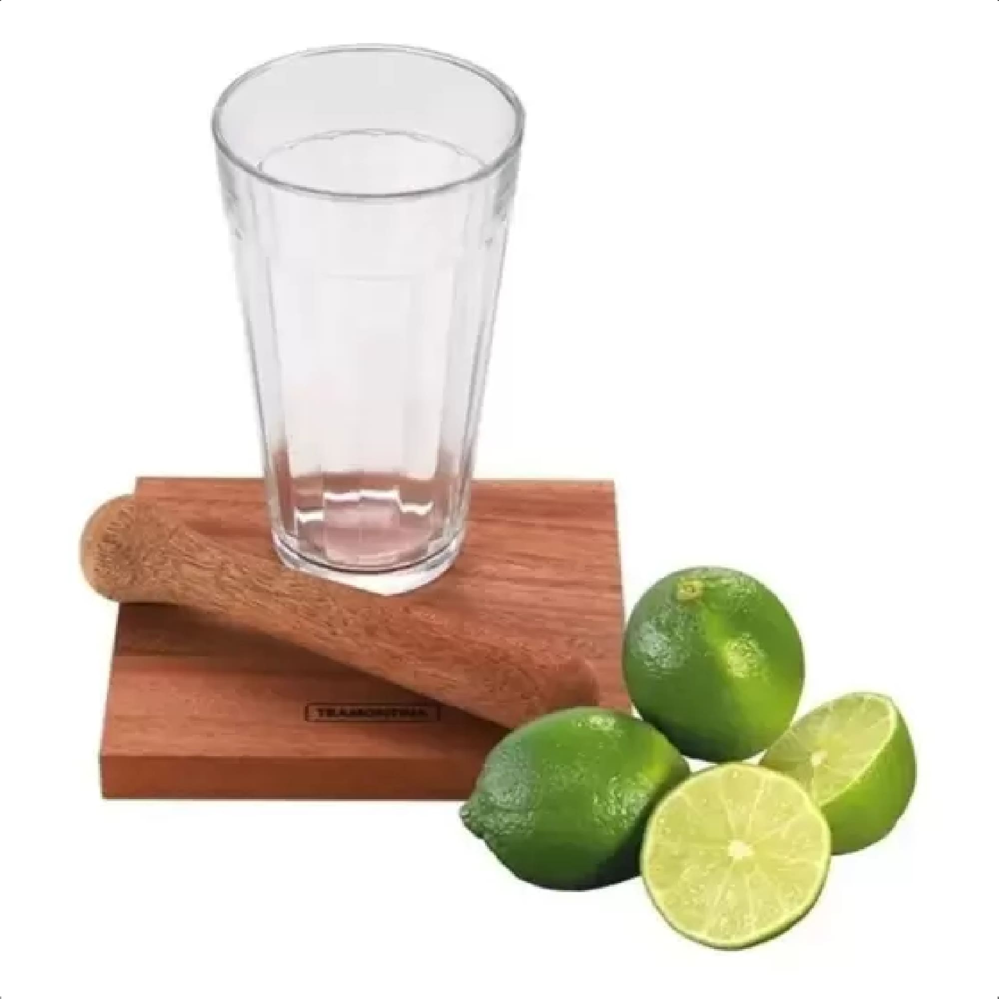 Kit Caipirinha Copo Tábua Amassador De Madeira Mogno Africano Tramontina Cozinha Festa 10239681